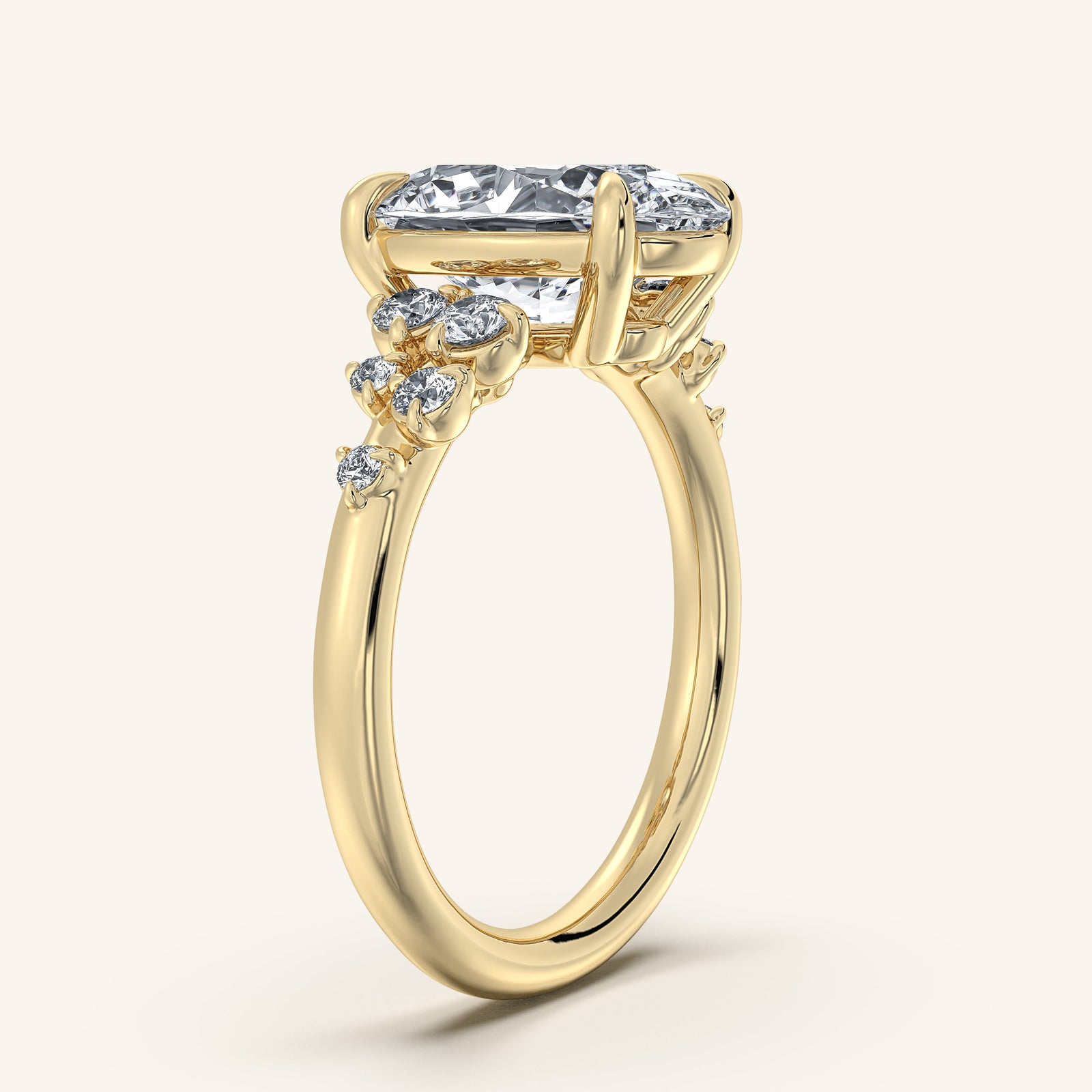 Camille — Floral Accent Engagement Ring
