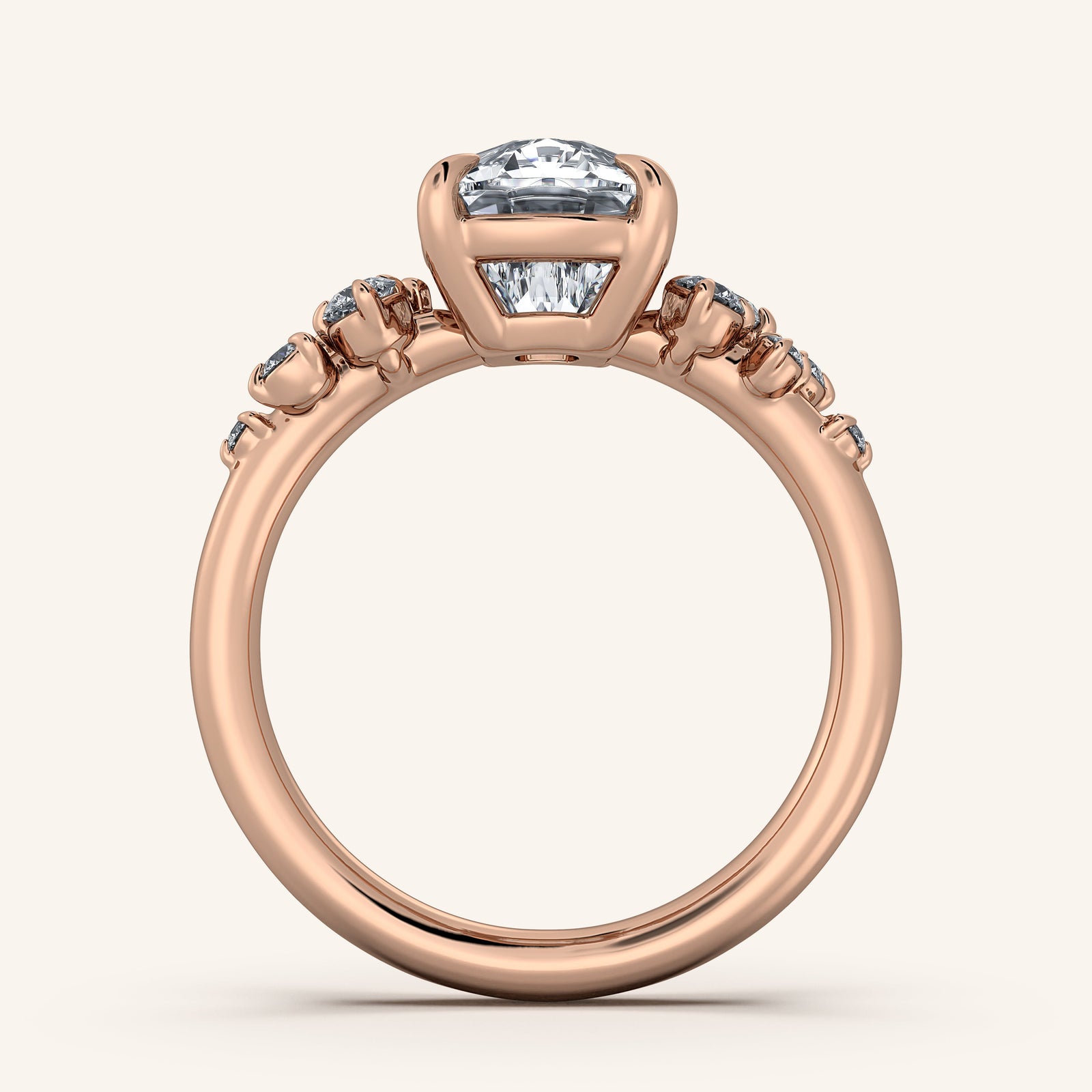 Camille — Floral Accent Engagement Ring