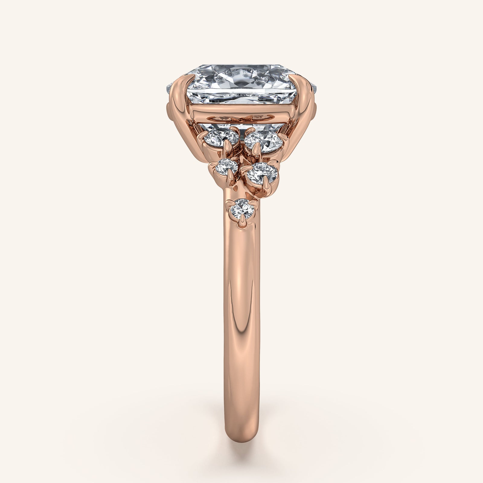 Camille — Floral Accent Engagement Ring