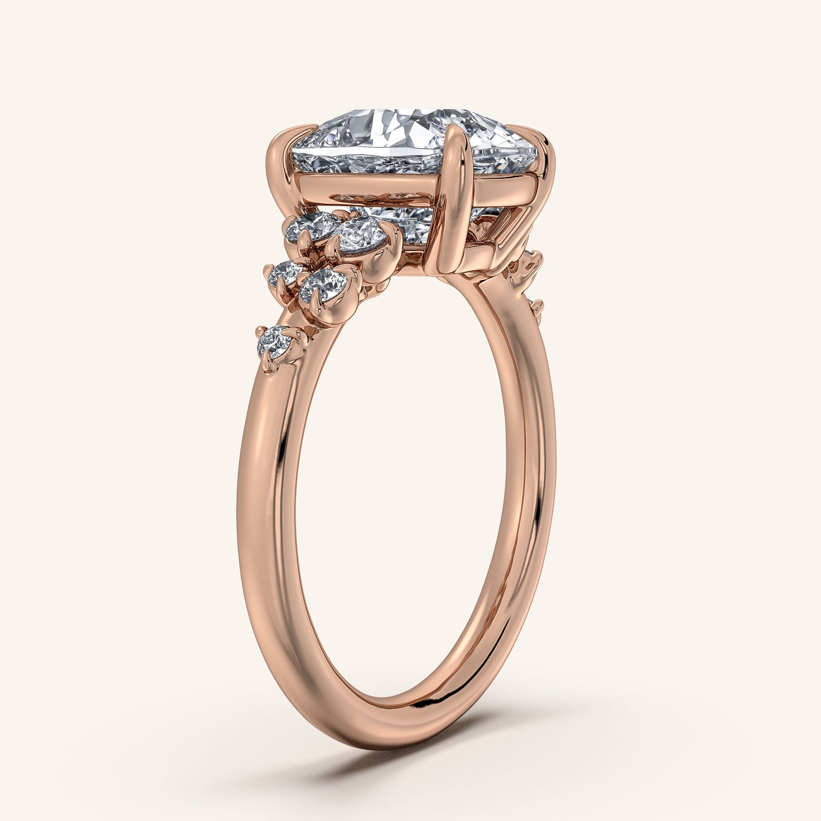 Camille — Floral Accent Engagement Ring
