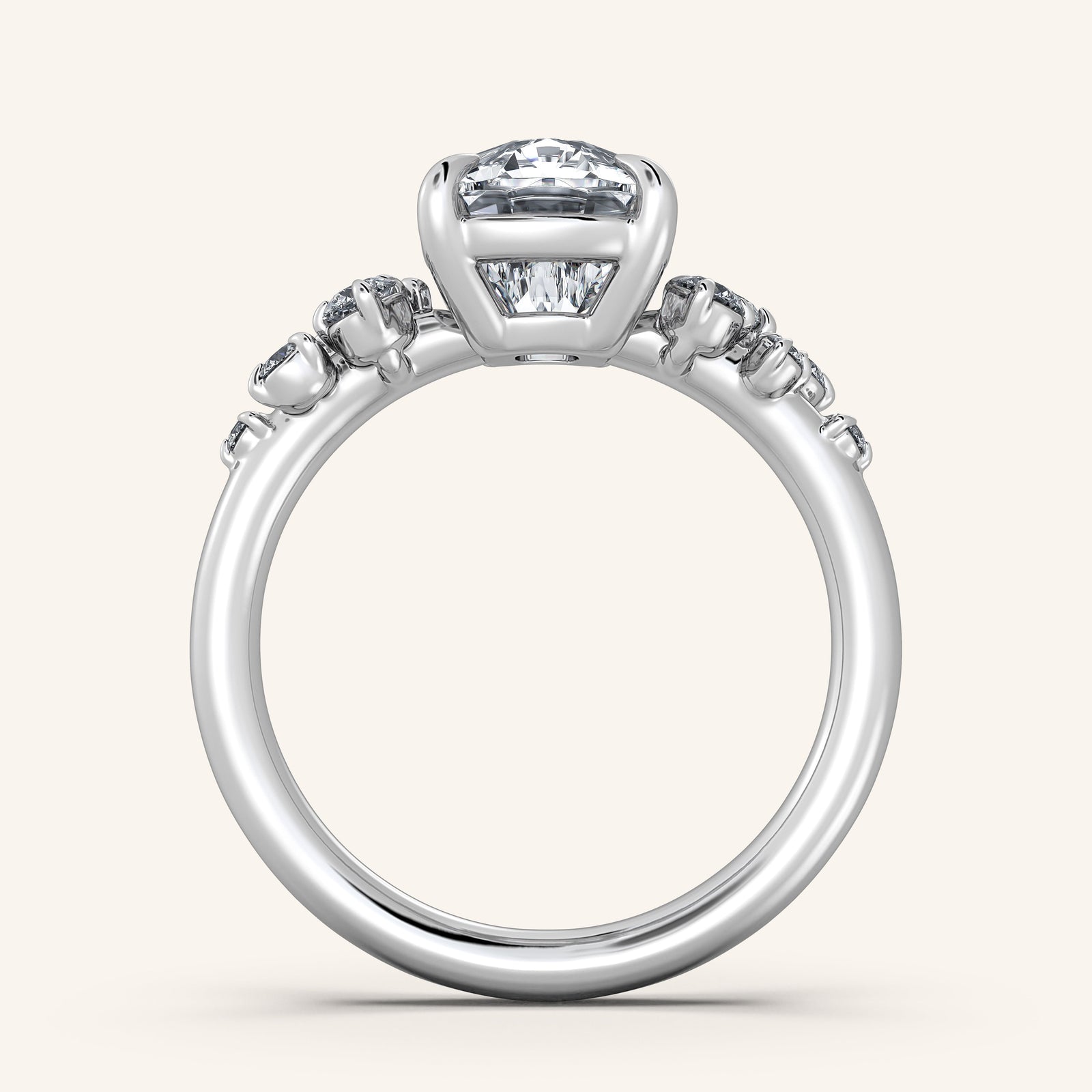 Camille — Floral Accent Engagement Ring