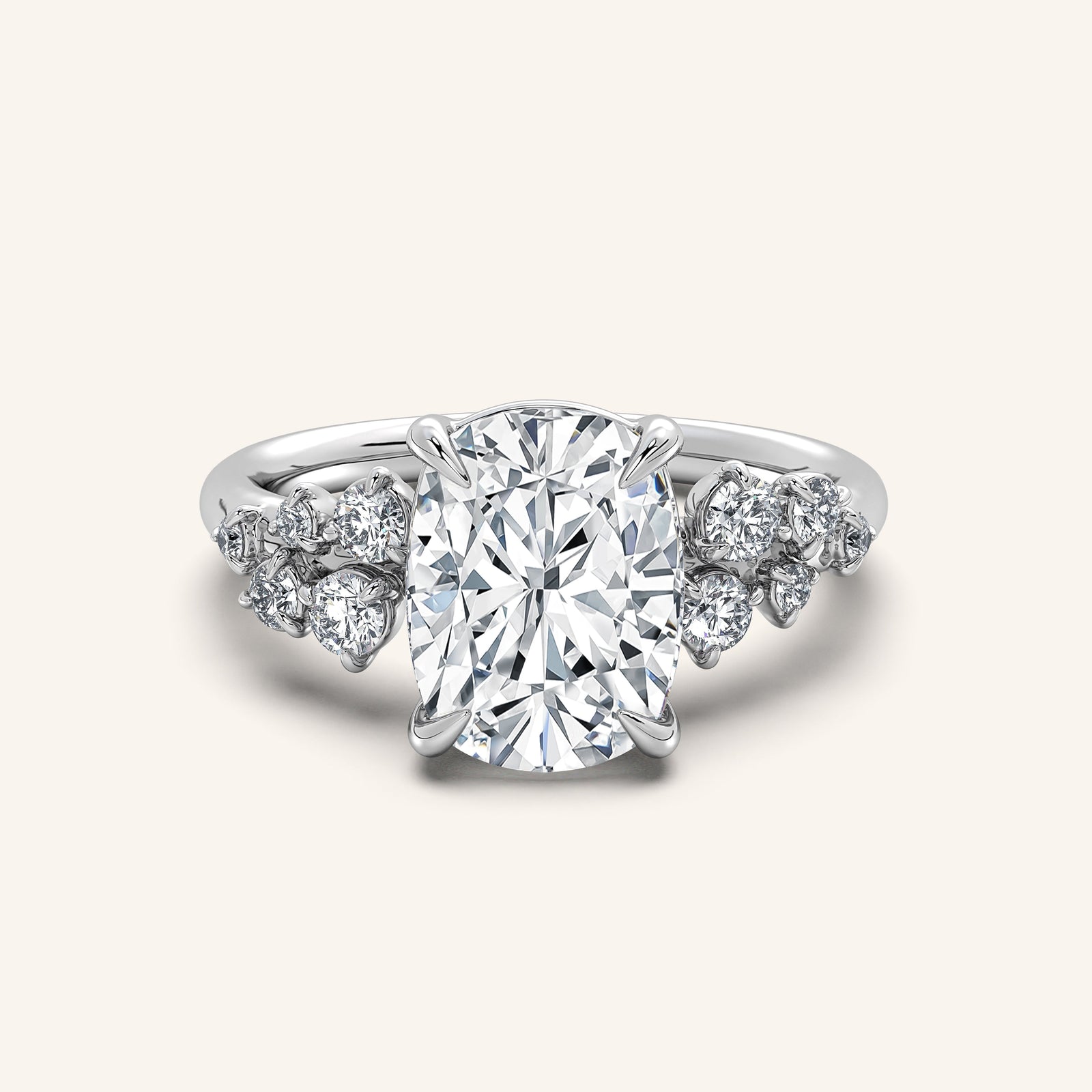 Camille — Floral Accent Engagement Ring