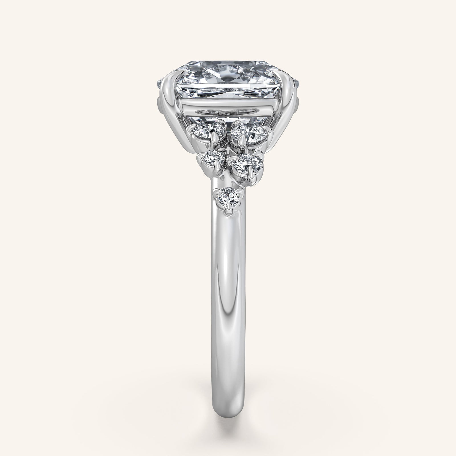 Camille — Floral Accent Engagement Ring