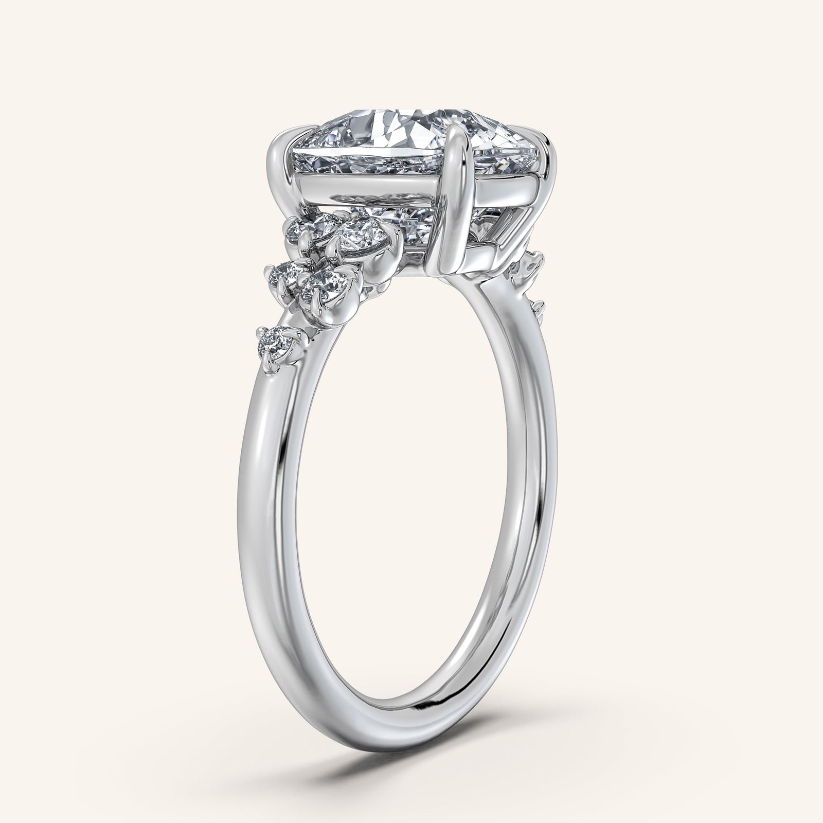 Camille — Floral Accent Engagement Ring