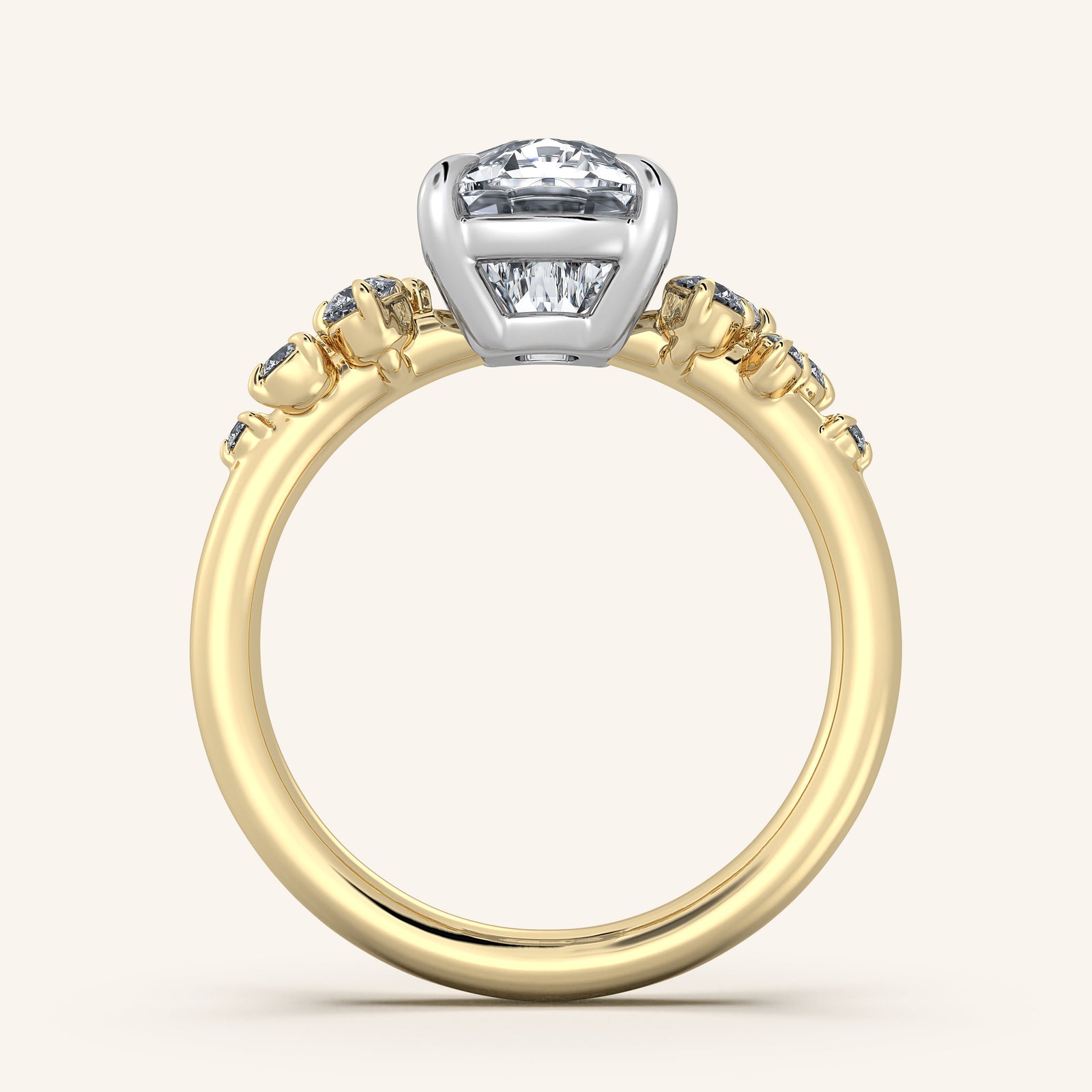 Camille — Floral Accent Engagement Ring