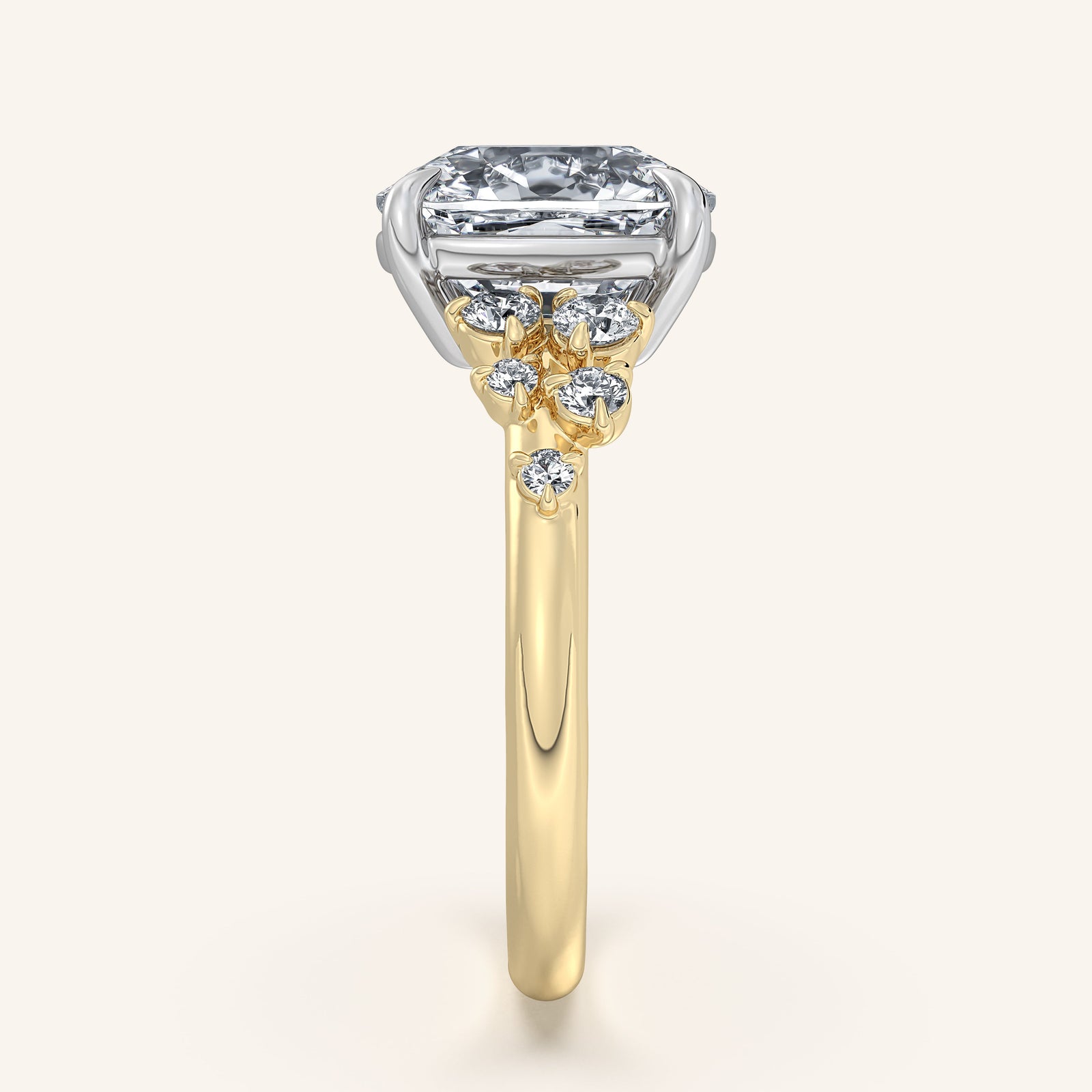 Camille — Floral Accent Engagement Ring