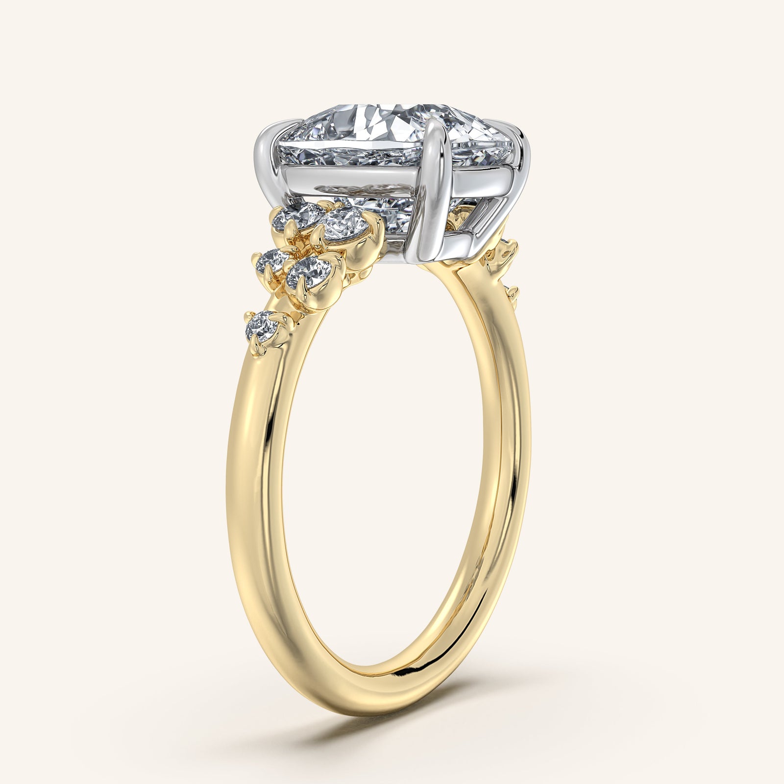 Camille — Floral Accent Engagement Ring