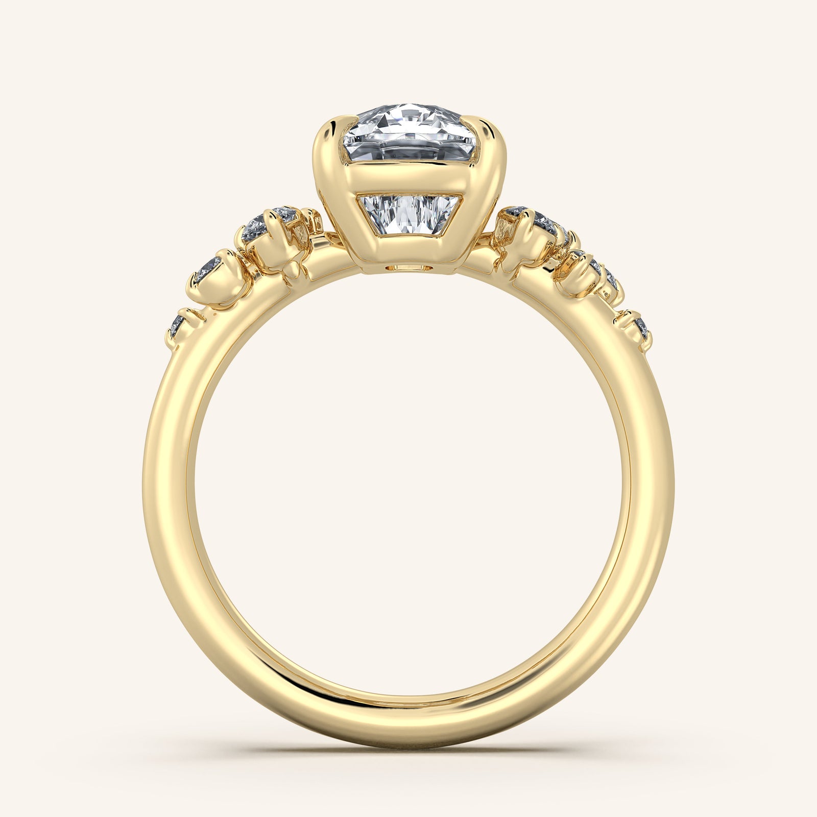 Camille — Floral Accent Engagement Ring