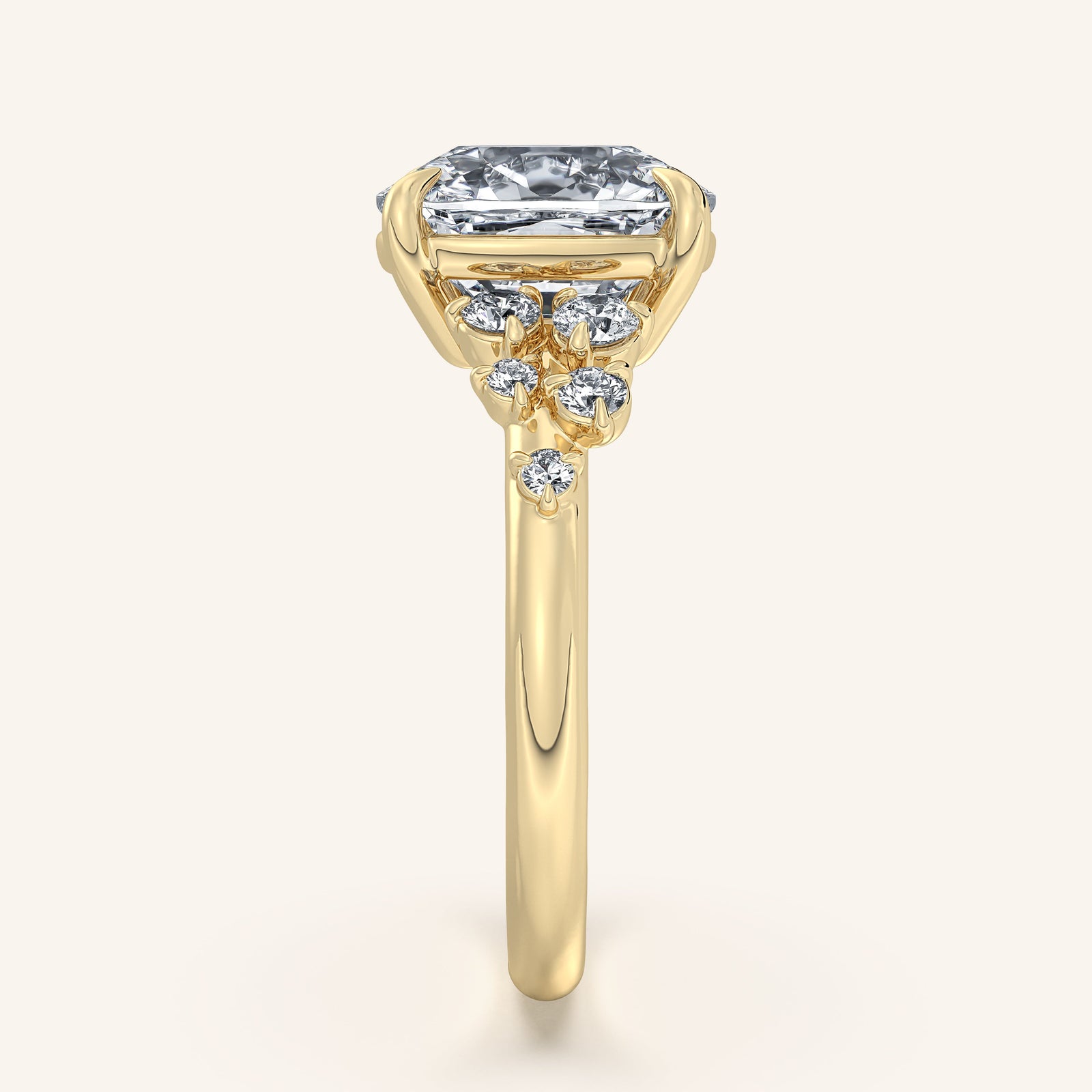 Camille — Floral Accent Engagement Ring