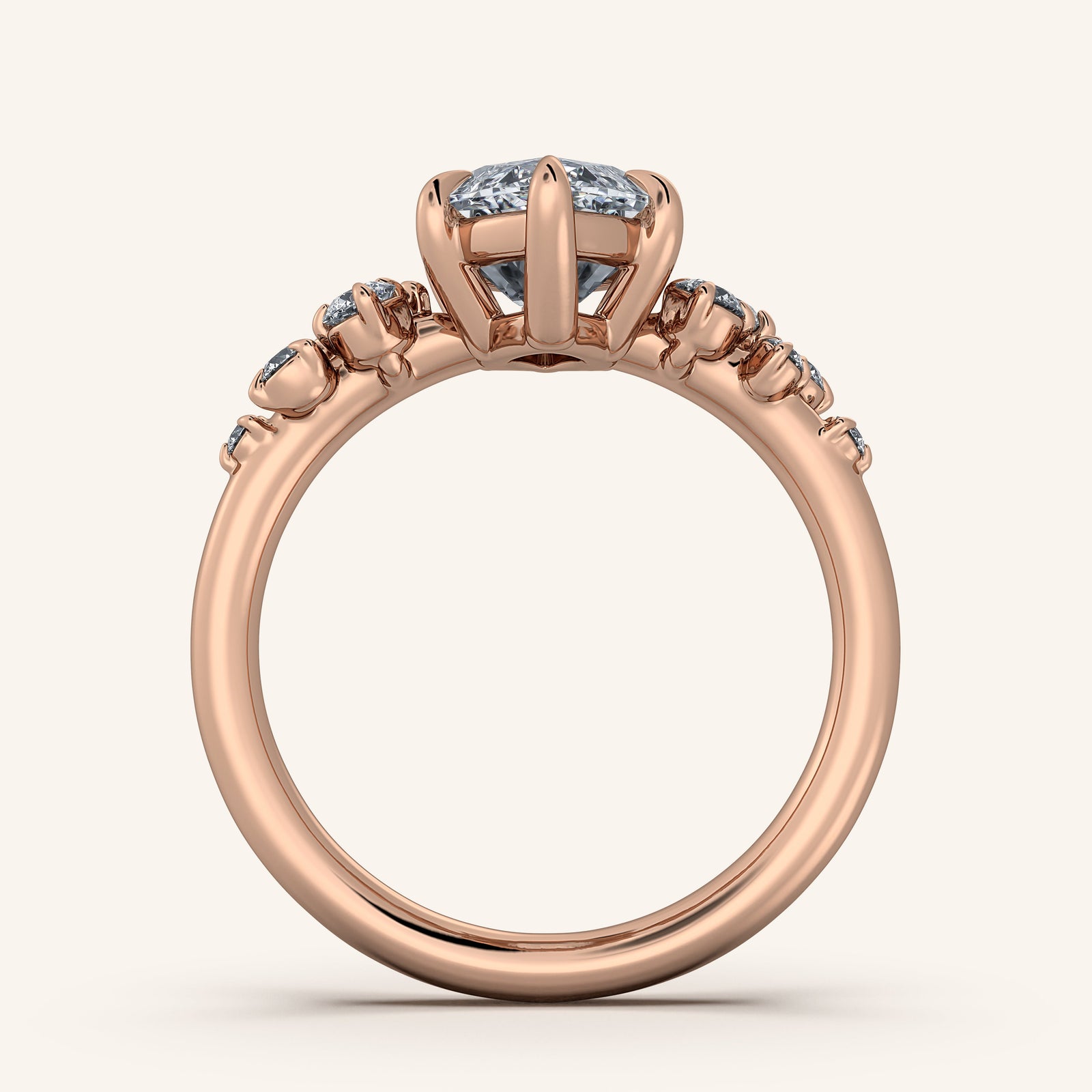 Camille — Floral Accent Engagement Ring