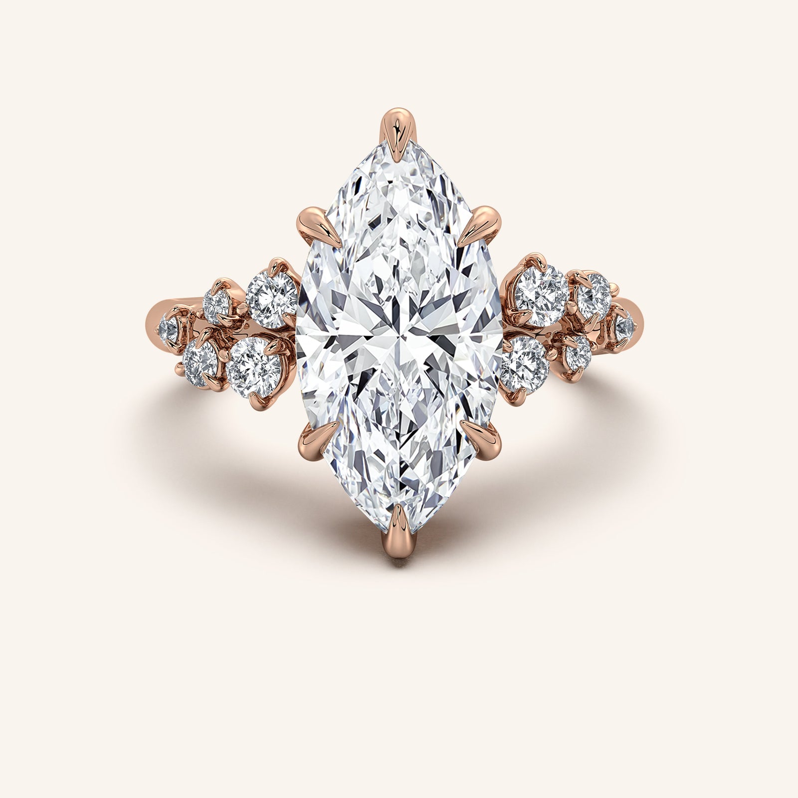 Camille — Floral Accent Engagement Ring