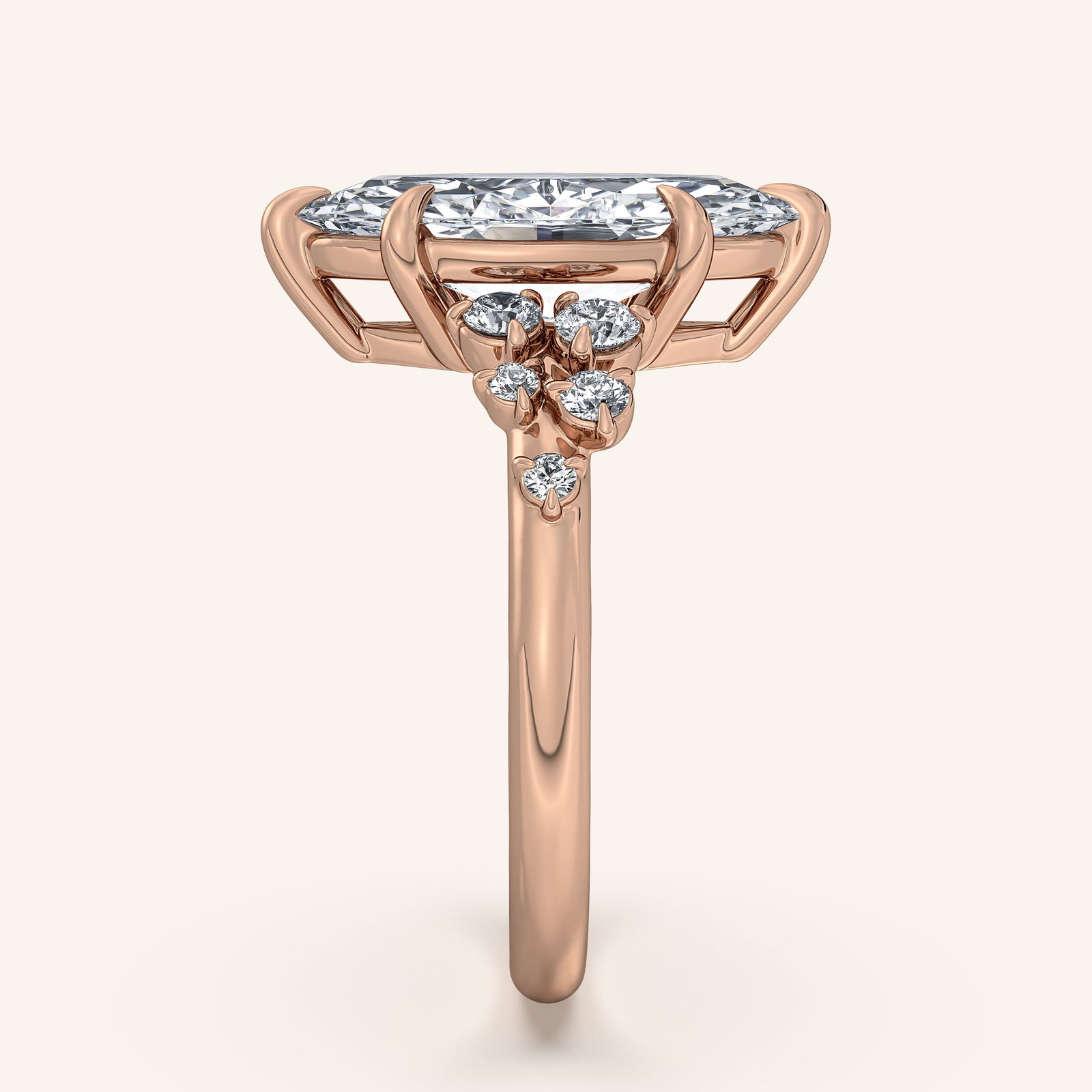 Camille — Floral Accent Engagement Ring