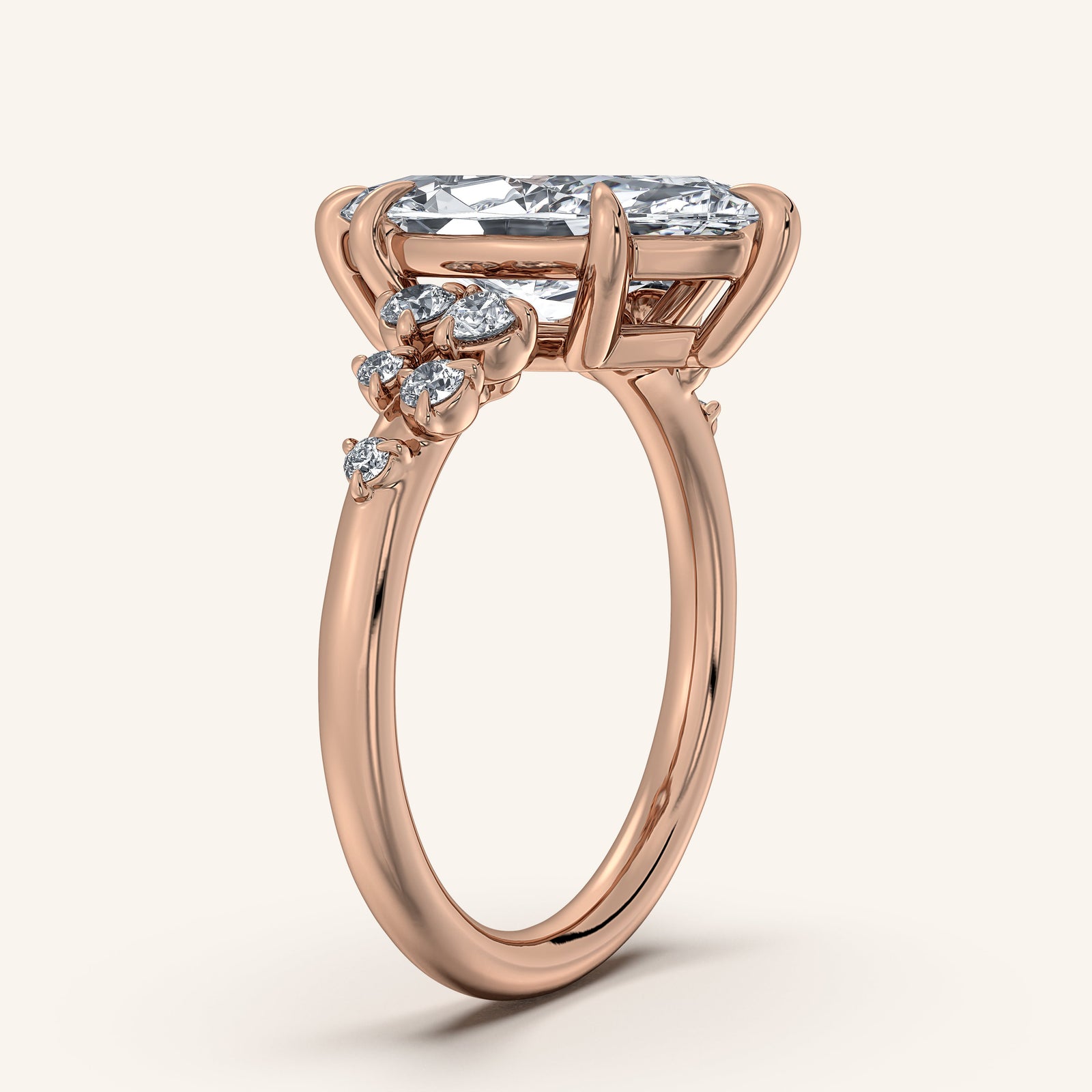 Camille — Floral Accent Engagement Ring