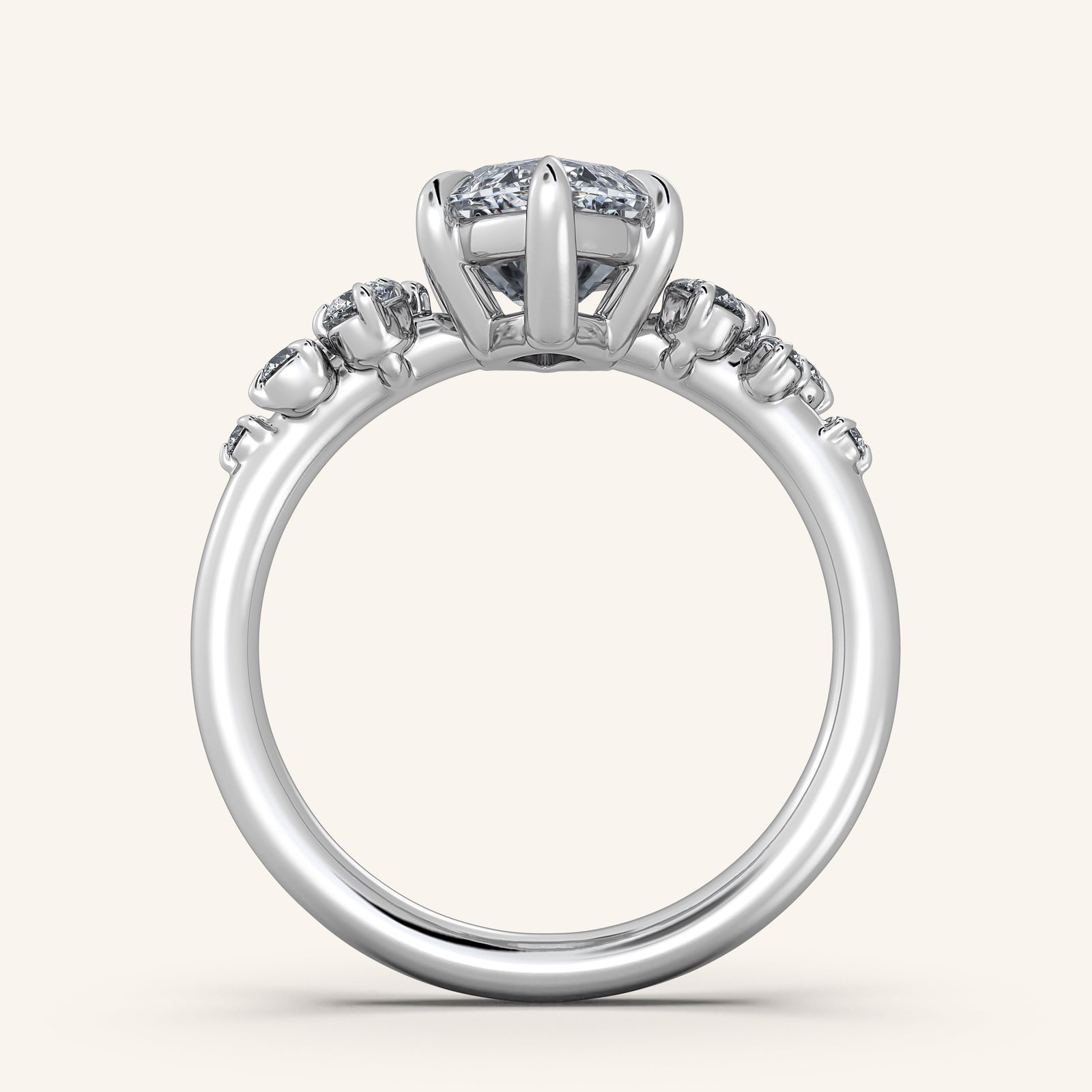 Camille — Floral Accent Engagement Ring