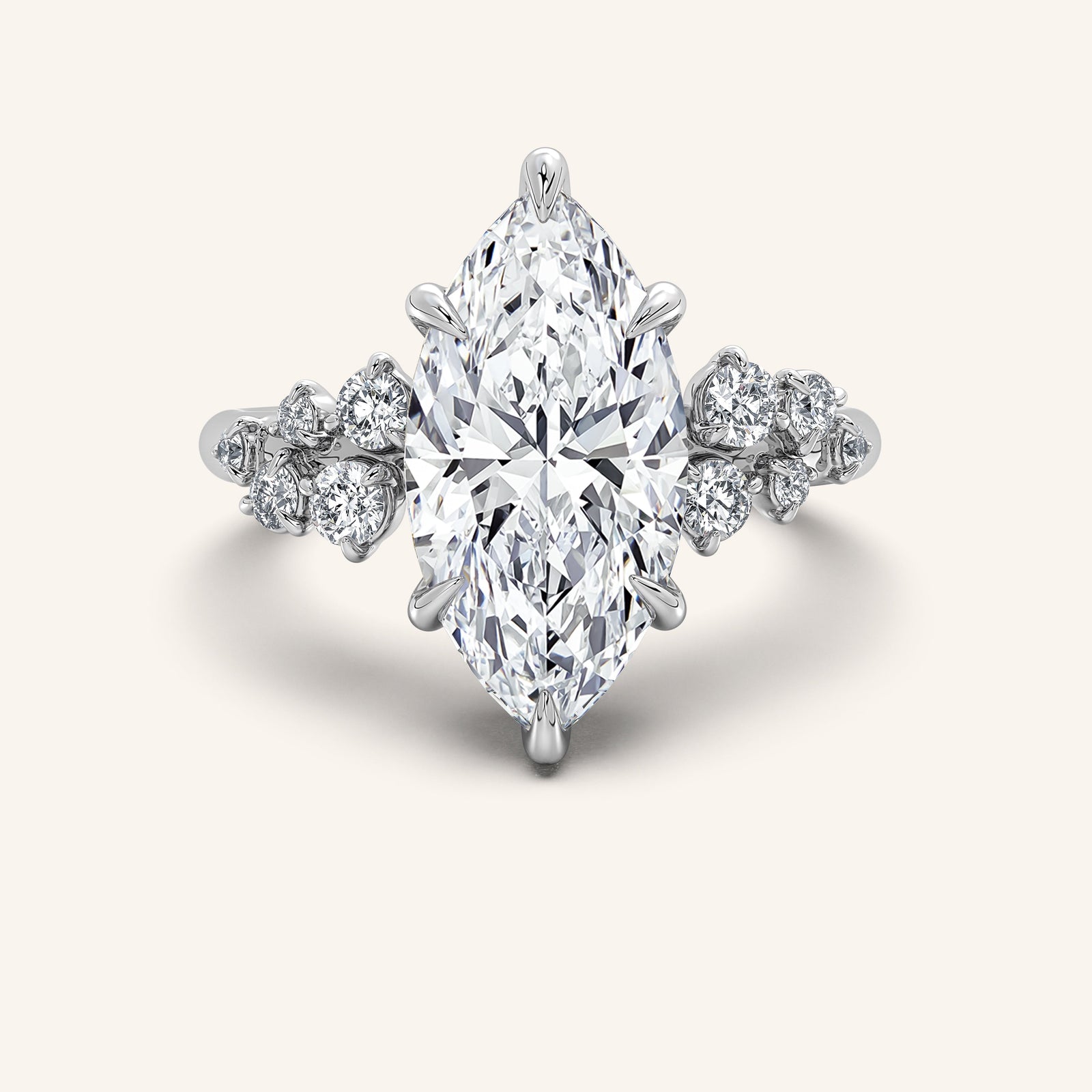 Camille — Floral Accent Engagement Ring