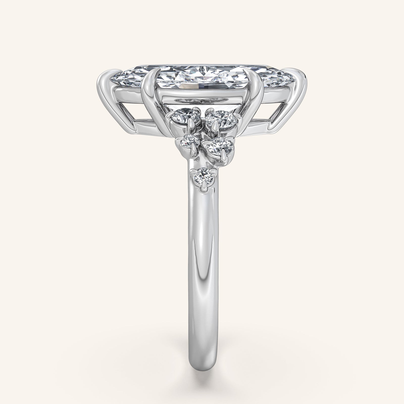 Camille — Floral Accent Engagement Ring