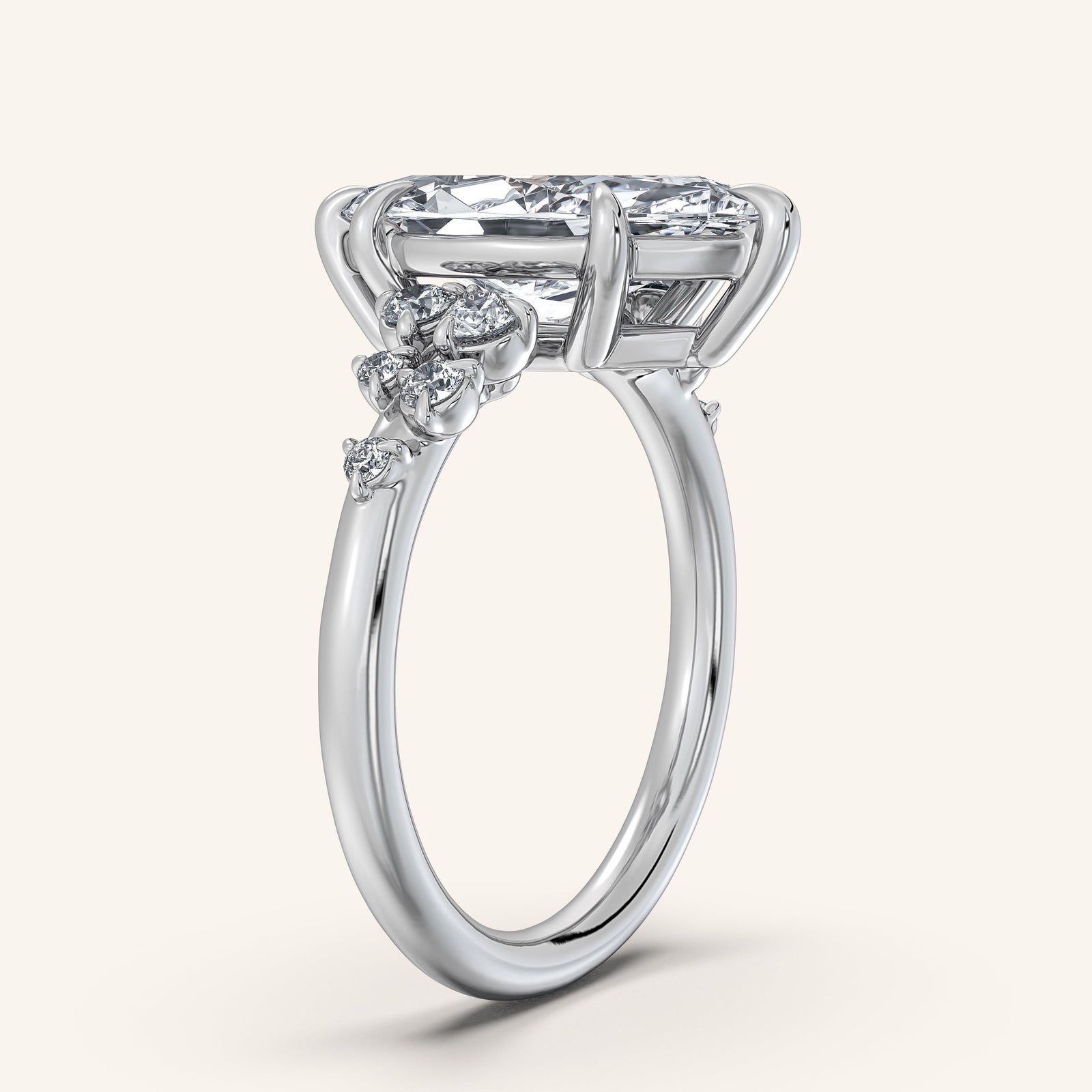 Camille — Floral Accent Engagement Ring