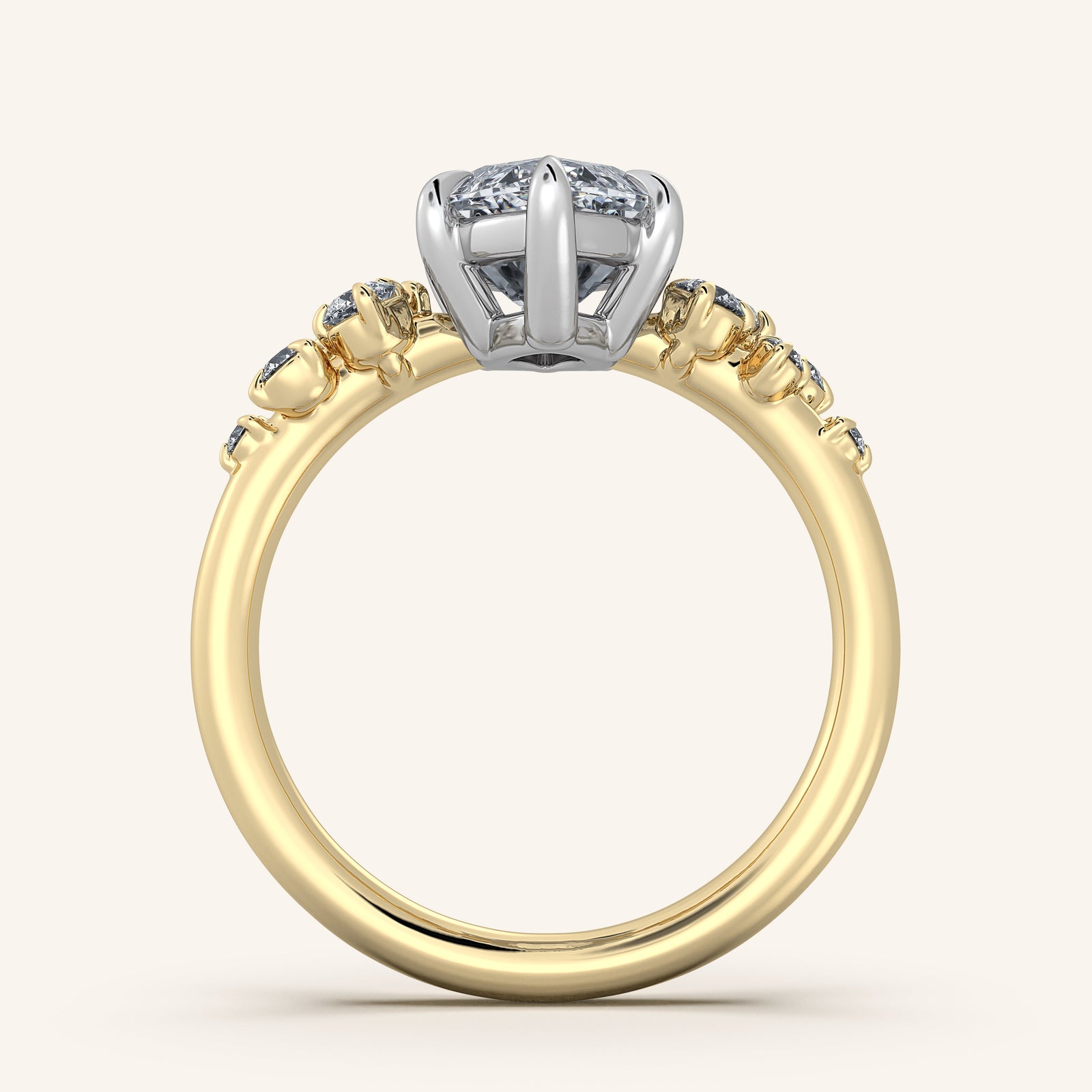 Camille — Floral Accent Engagement Ring