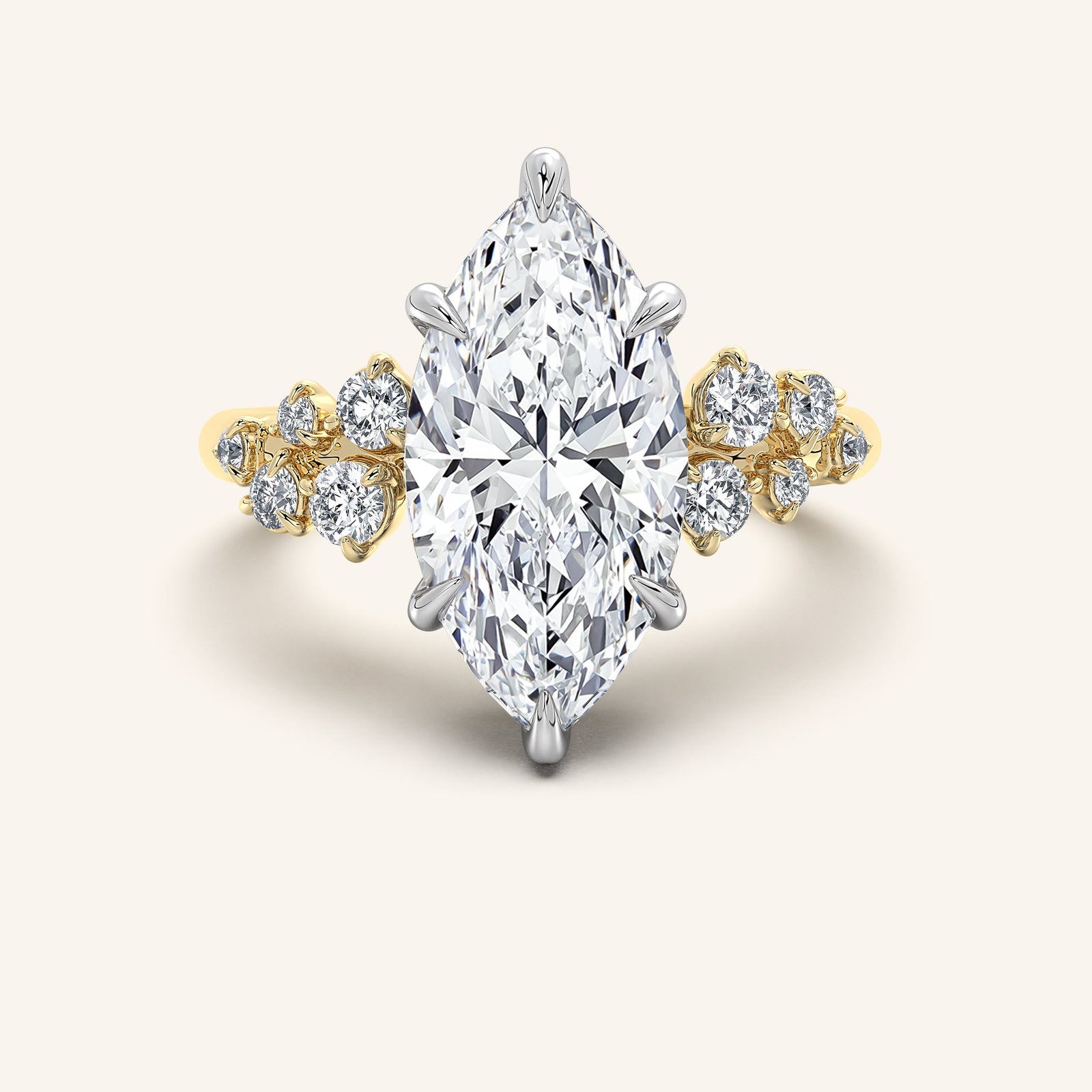 Camille — Floral Accent Engagement Ring