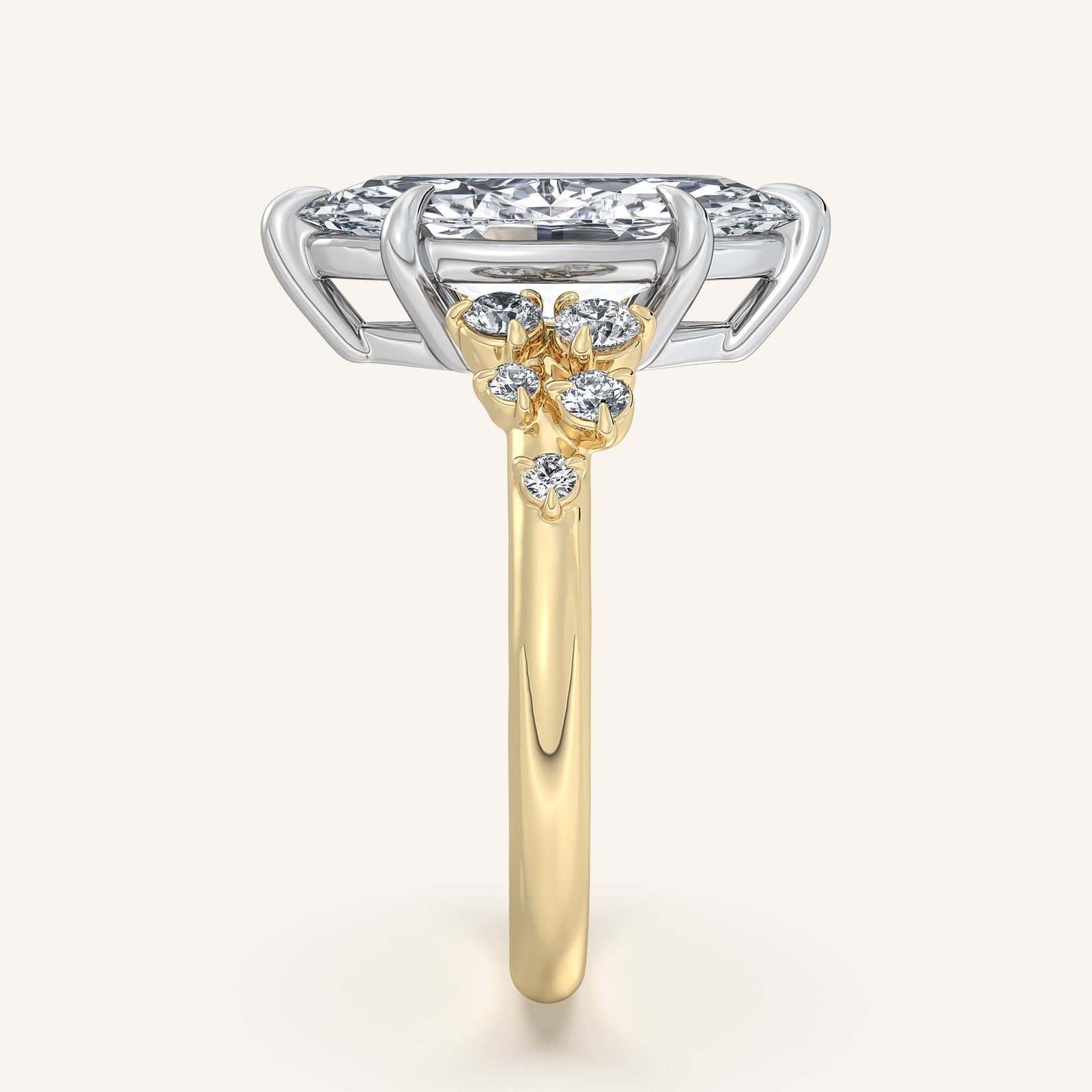 Camille — Floral Accent Engagement Ring
