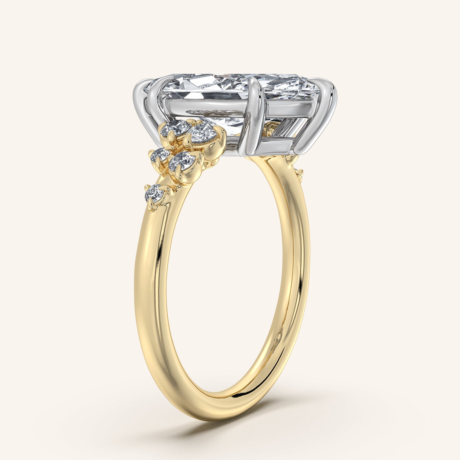 Camille — Floral Accent Engagement Ring