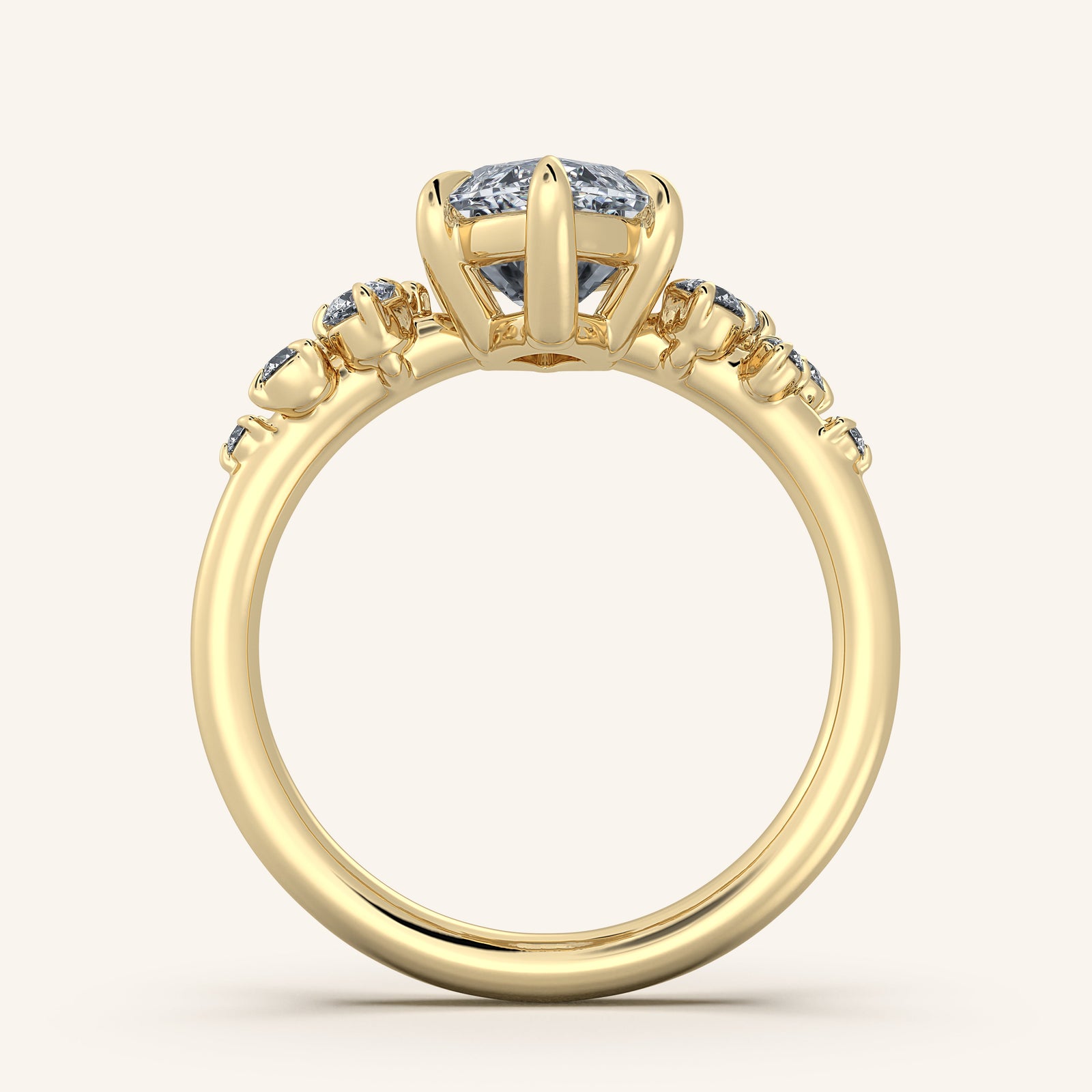 Camille — Floral Accent Engagement Ring