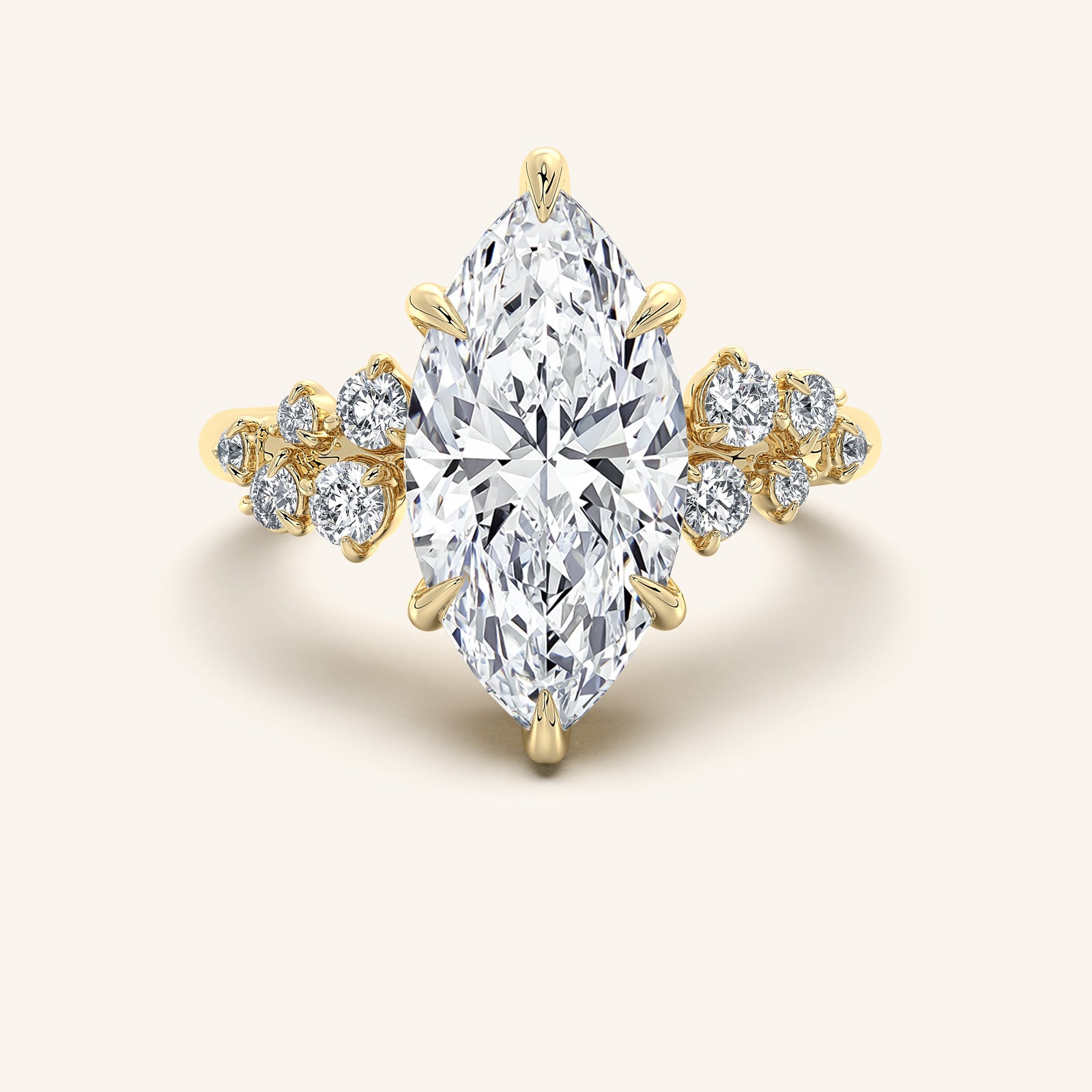 Camille — Floral Accent Engagement Ring