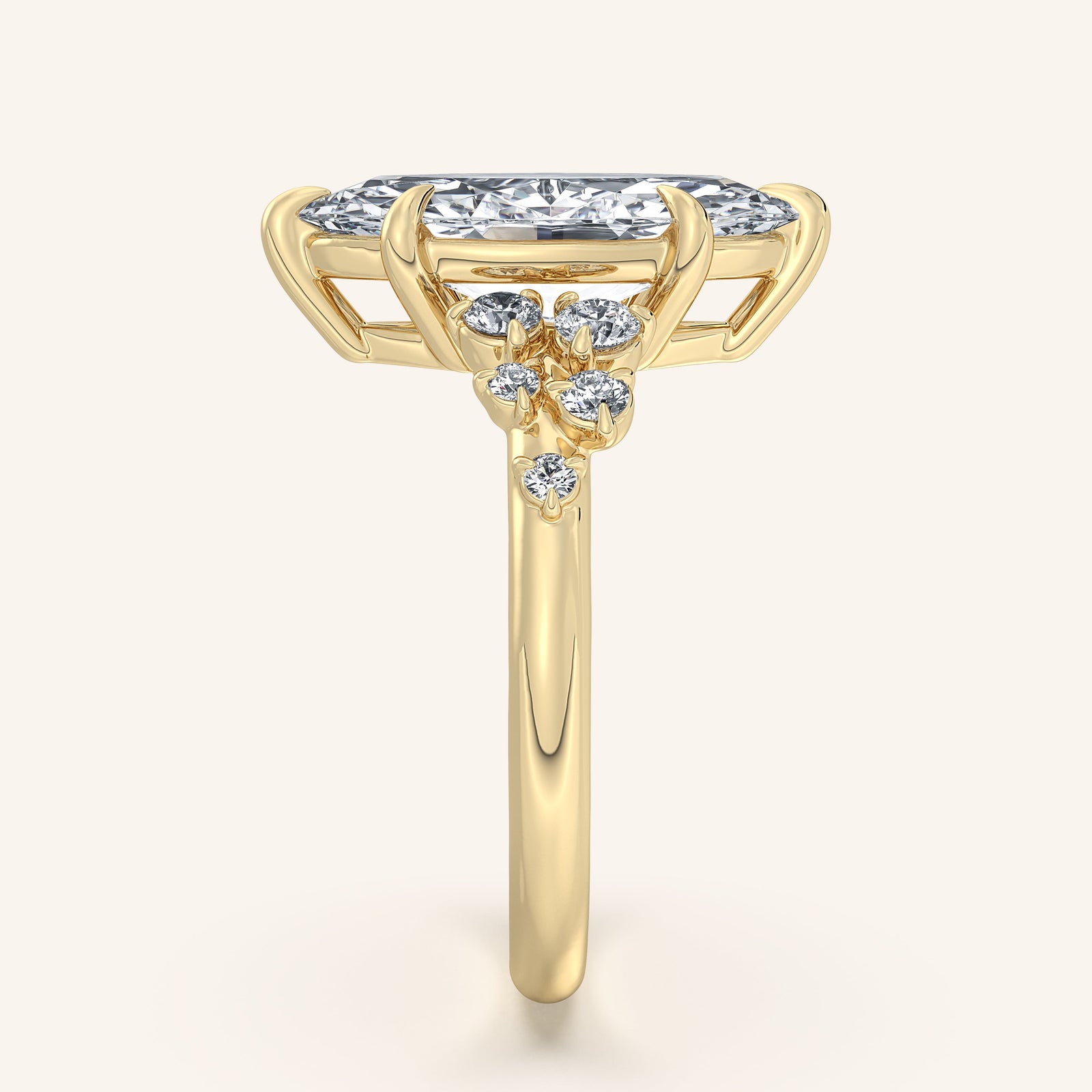 Camille — Floral Accent Engagement Ring