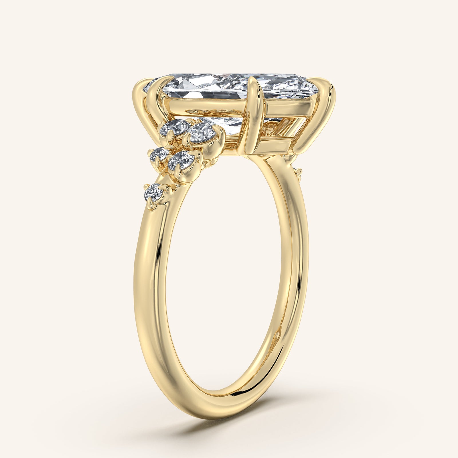 Camille — Floral Accent Engagement Ring
