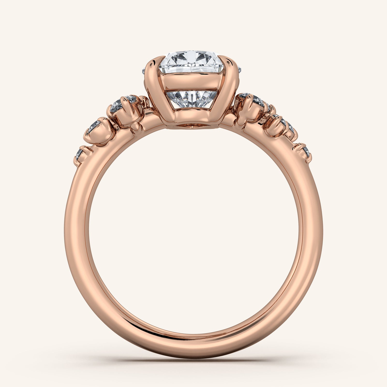 Camille — Floral Accent Engagement Ring
