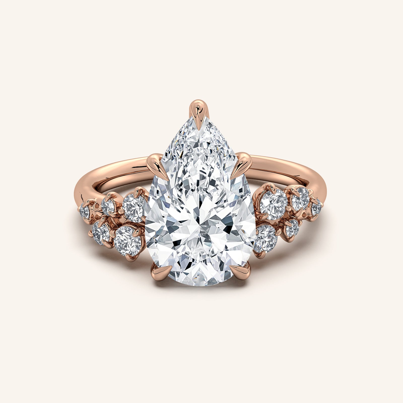 Camille — Floral Accent Engagement Ring