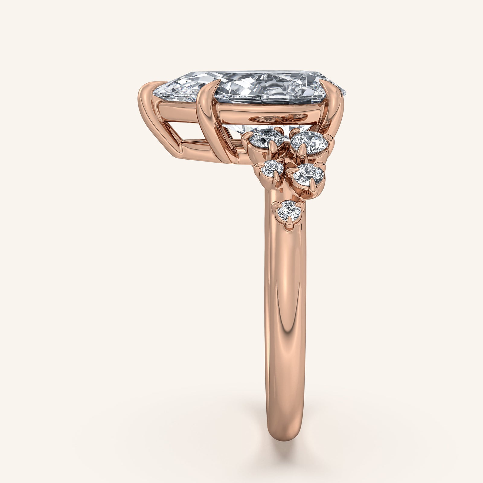 Camille — Floral Accent Engagement Ring