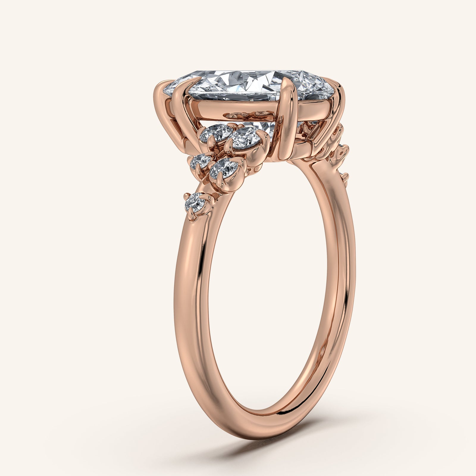 Camille — Floral Accent Engagement Ring