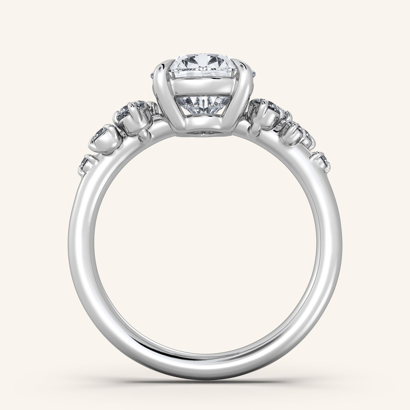 Camille — Floral Accent Engagement Ring