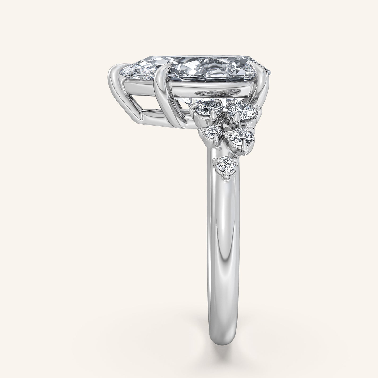 Camille — Floral Accent Engagement Ring