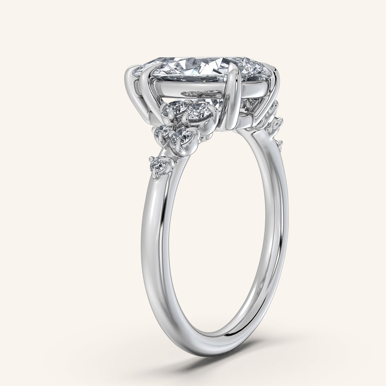 Camille — Floral Accent Engagement Ring