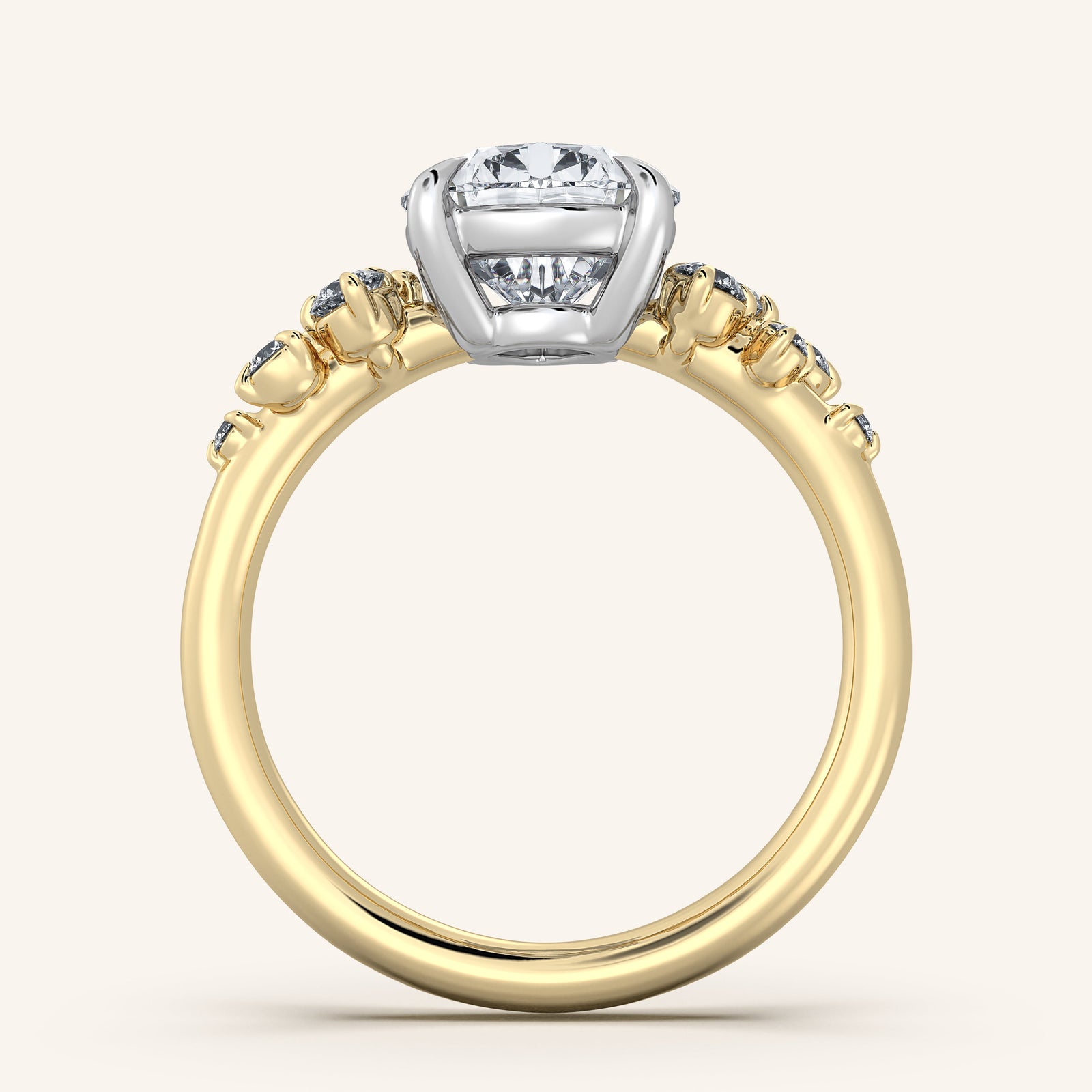 Camille — Floral Accent Engagement Ring