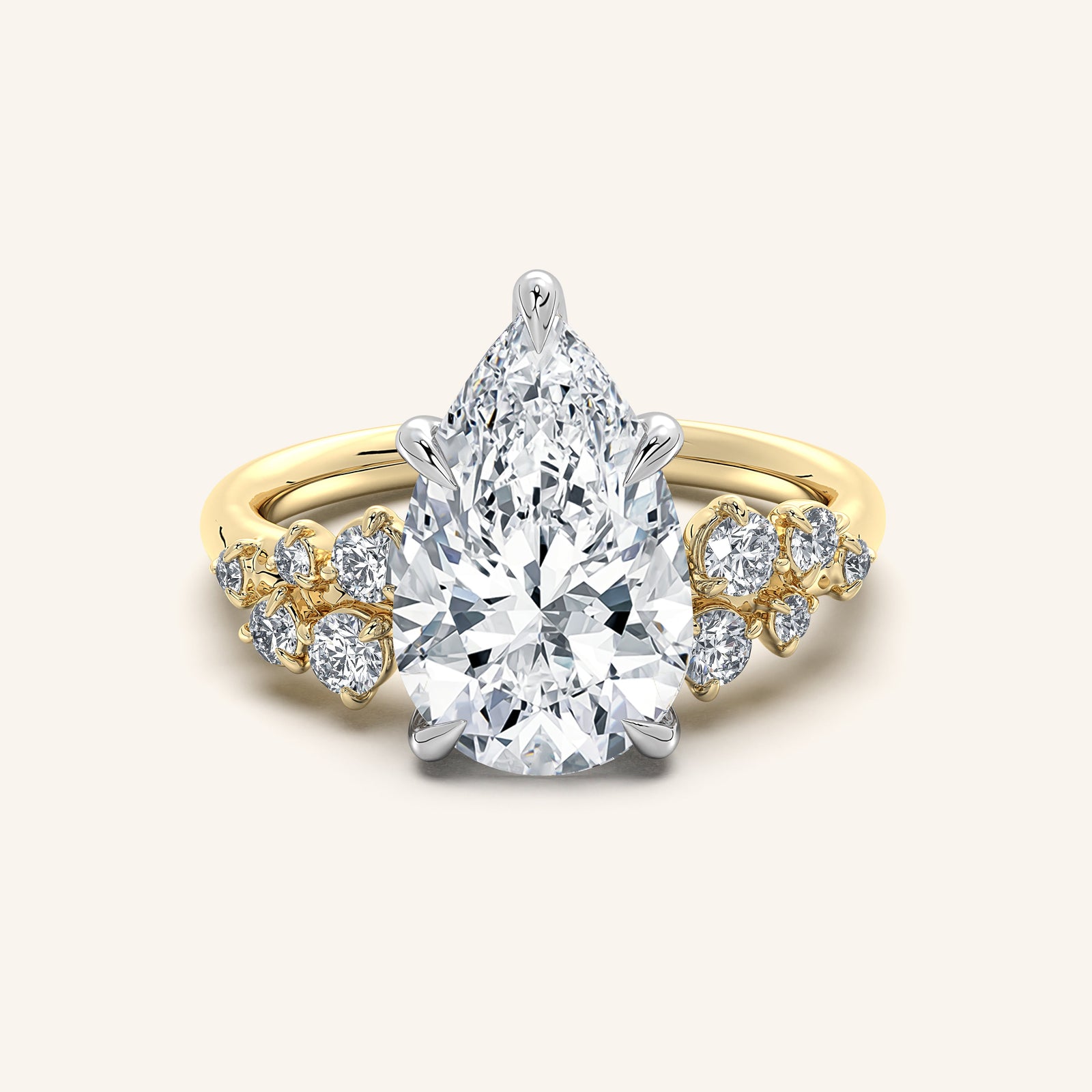 Camille — Floral Accent Engagement Ring