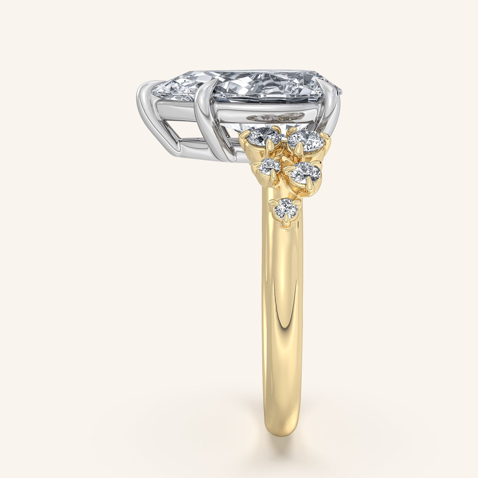 Camille — Floral Accent Engagement Ring