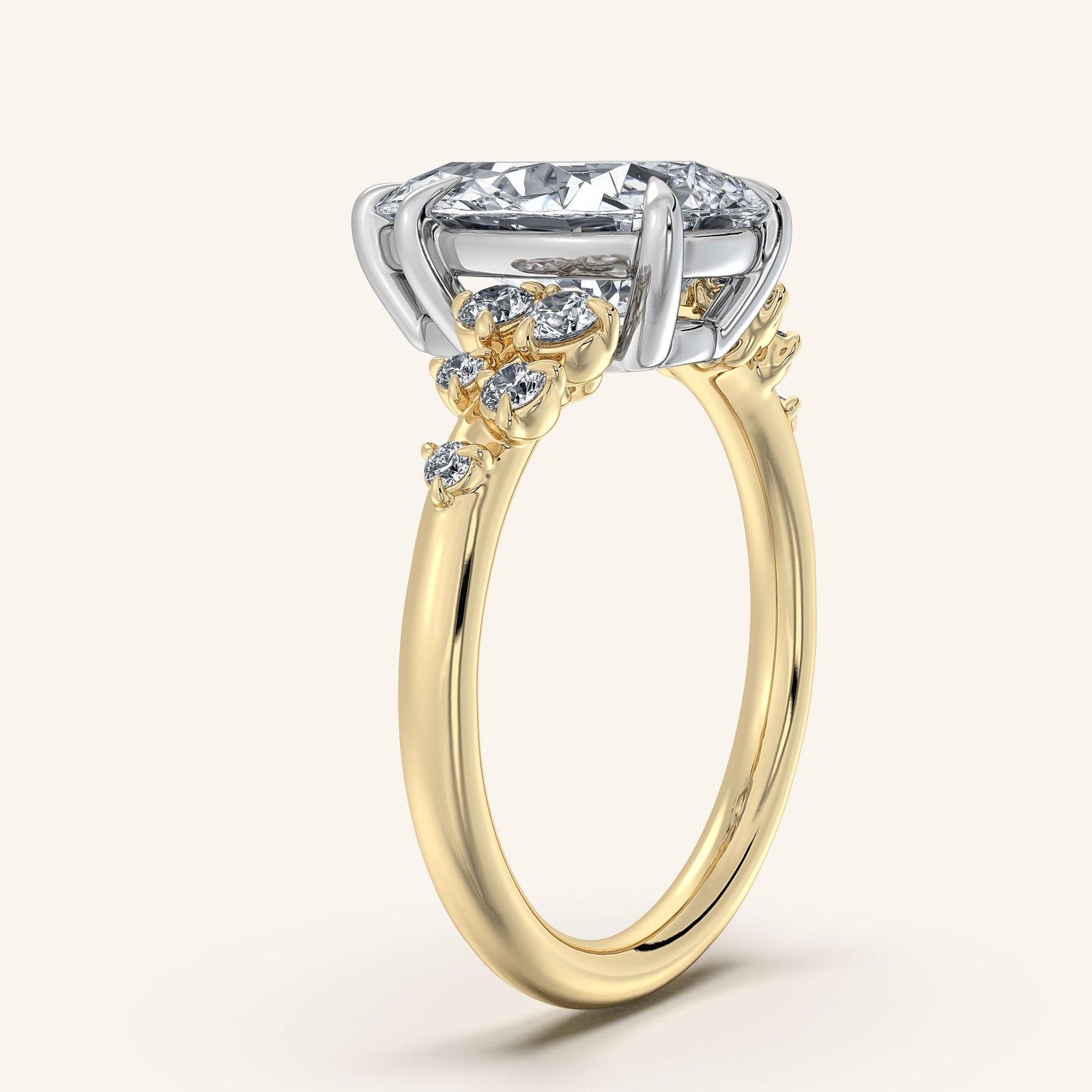 Camille — Floral Accent Engagement Ring