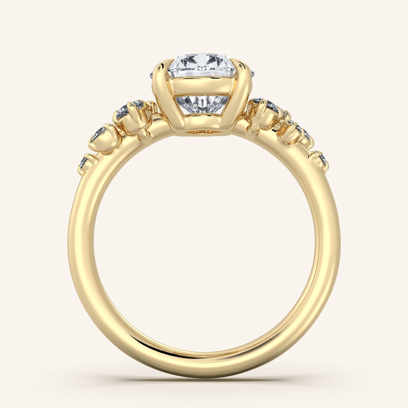 Camille — Floral Accent Engagement Ring