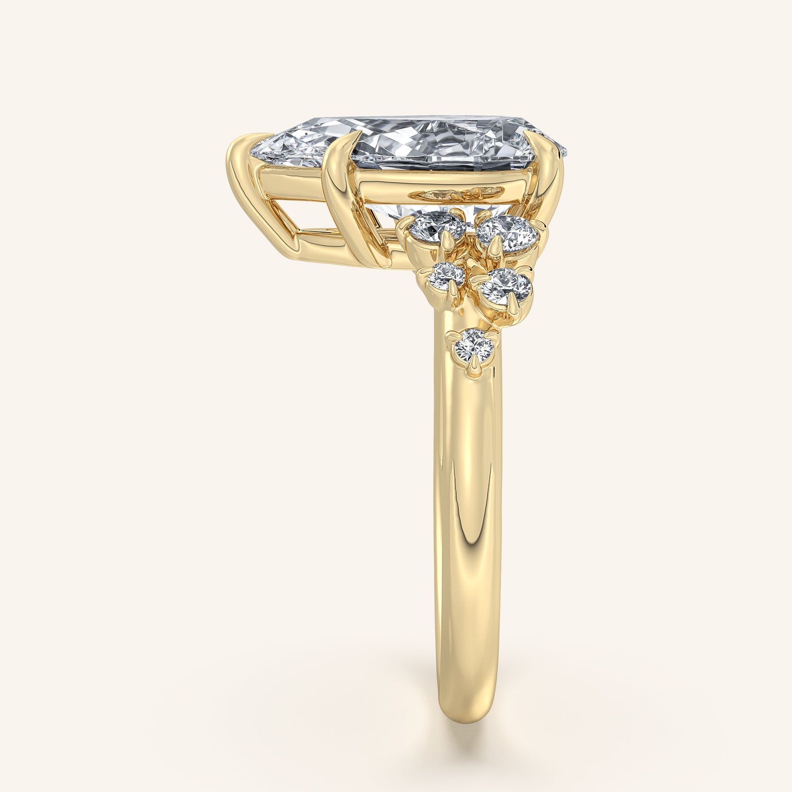 Camille — Floral Accent Engagement Ring