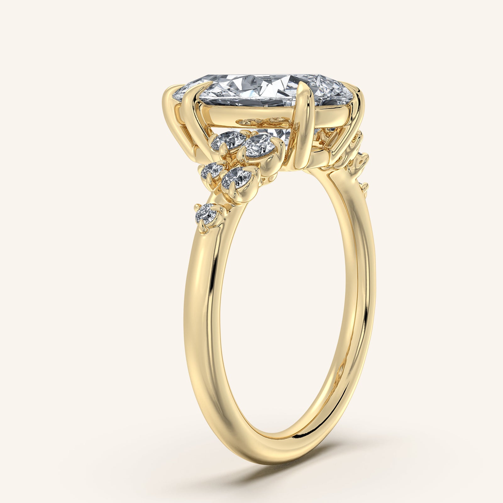 Camille — Floral Accent Engagement Ring