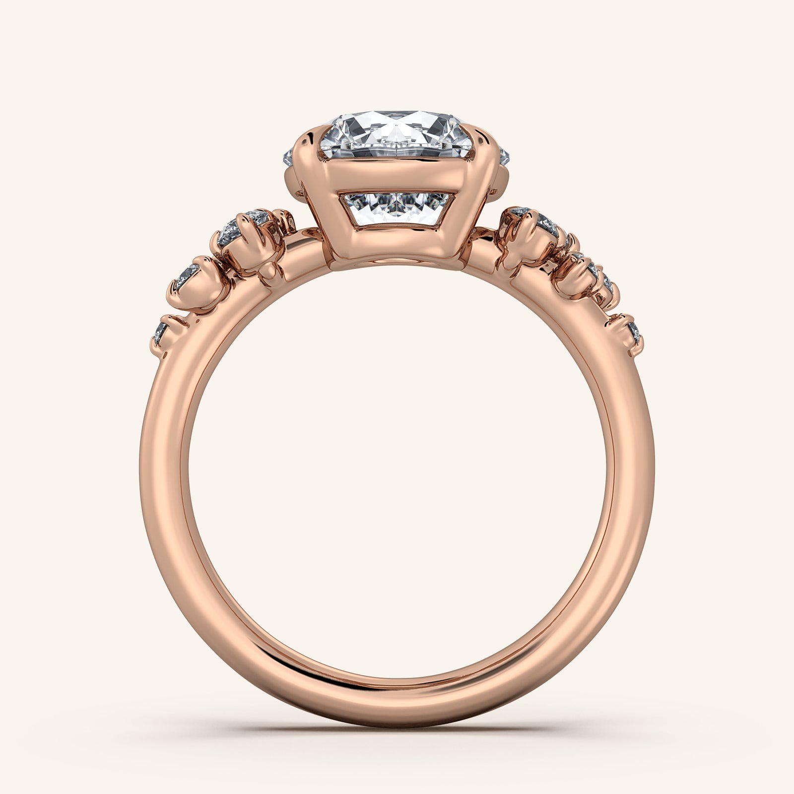 Camille — Floral Accent Engagement Ring
