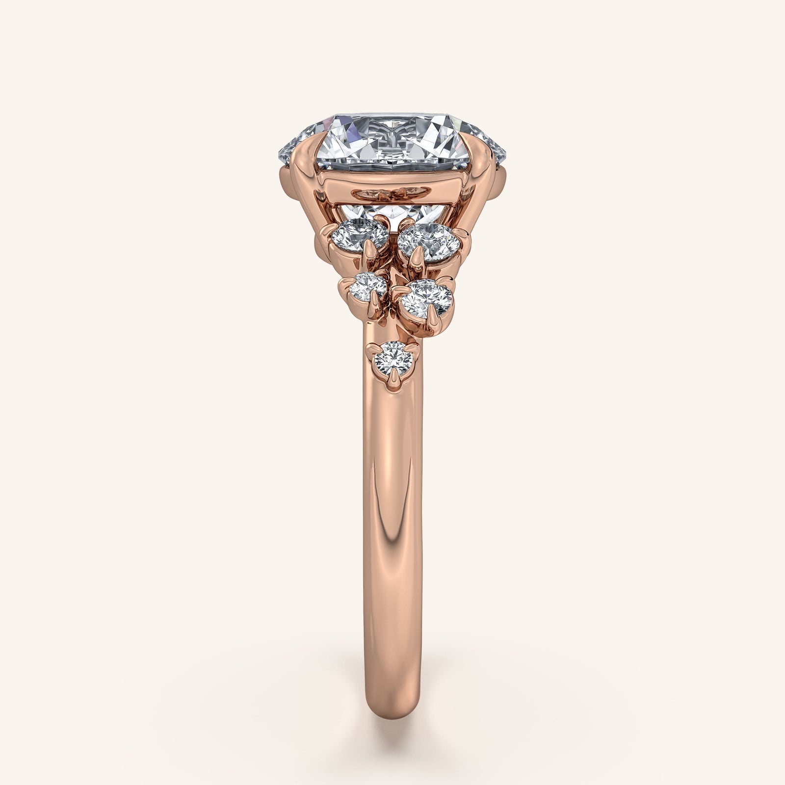 Camille — Floral Accent Engagement Ring