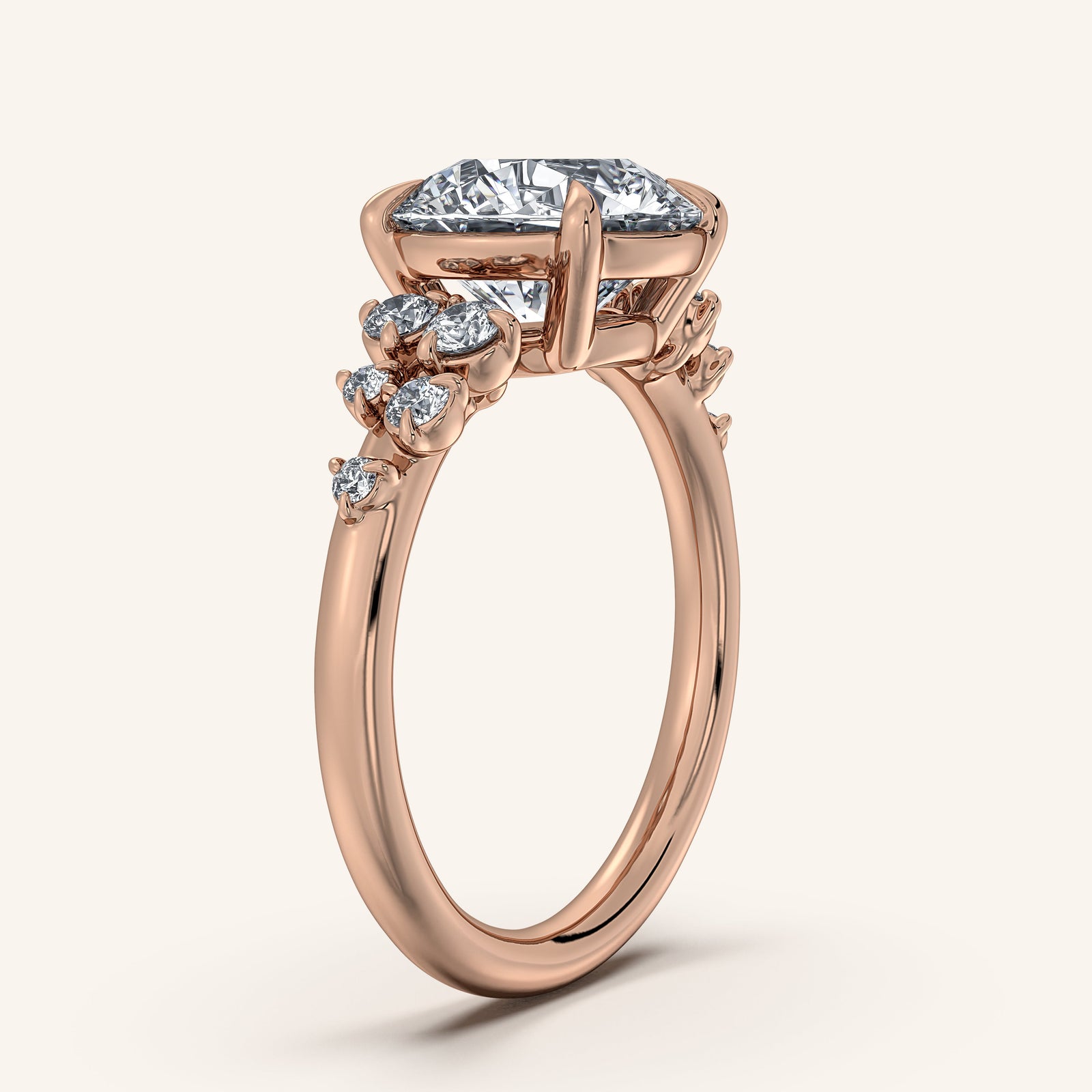 Camille — Floral Accent Engagement Ring