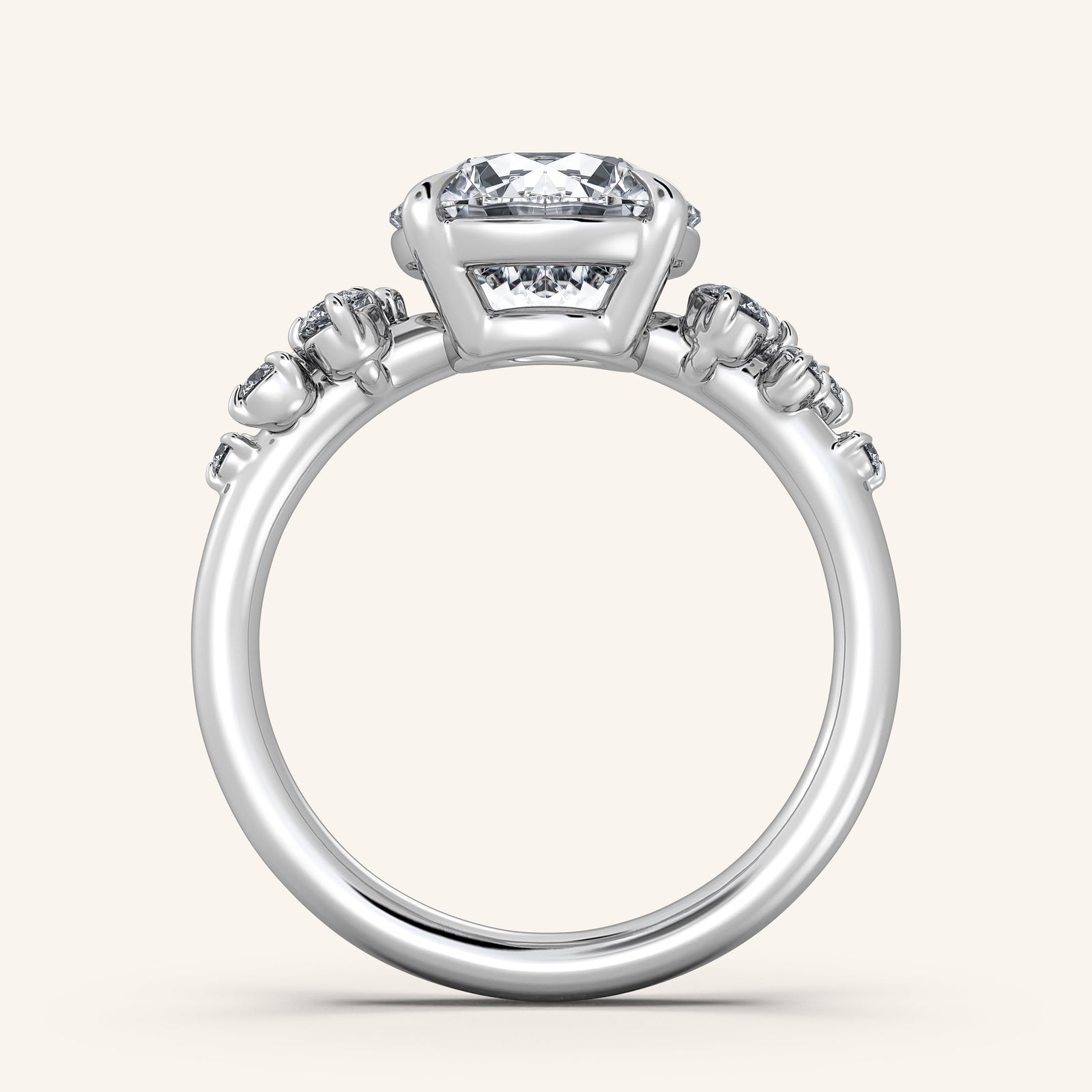 Camille — Floral Accent Engagement Ring