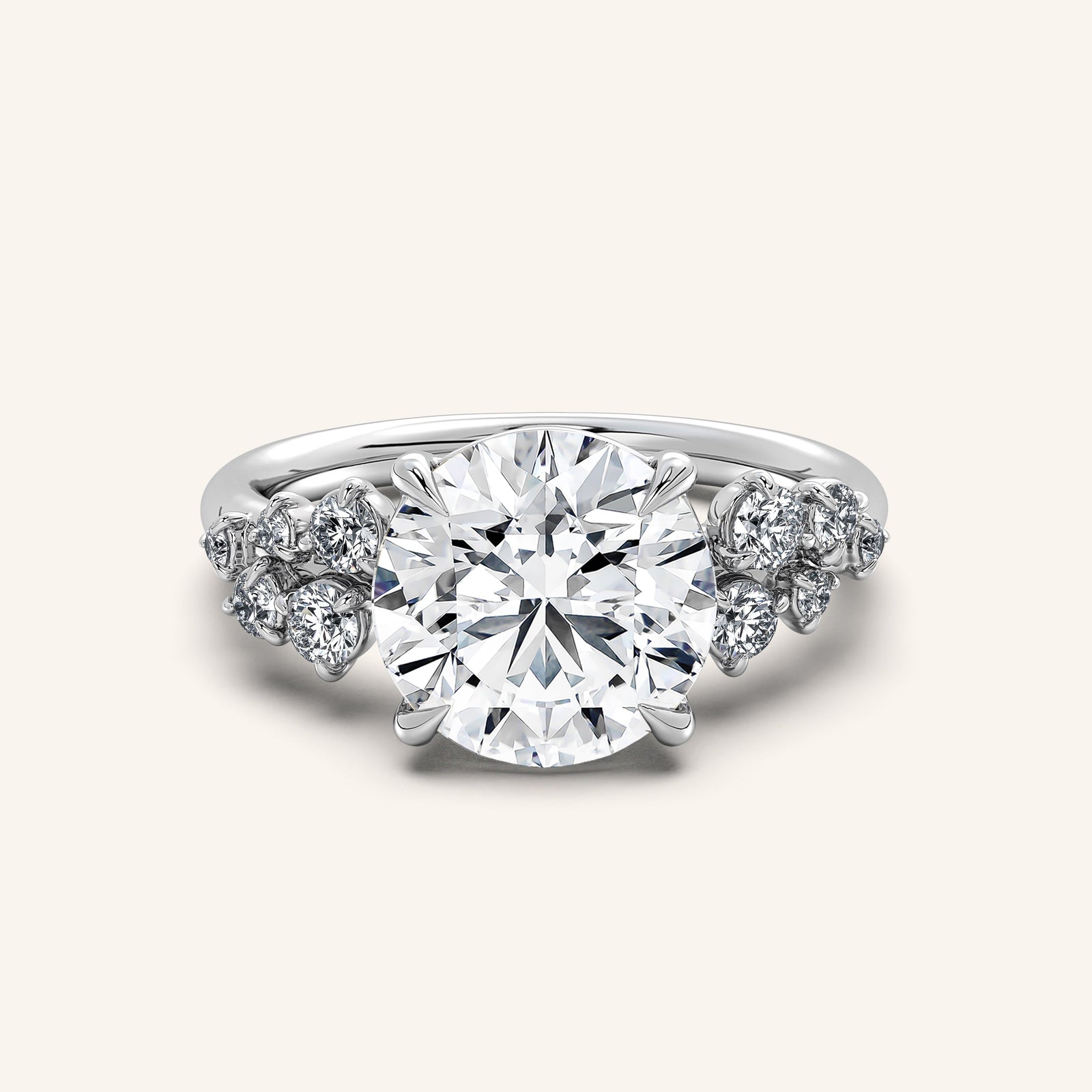 Camille — Floral Accent Engagement Ring