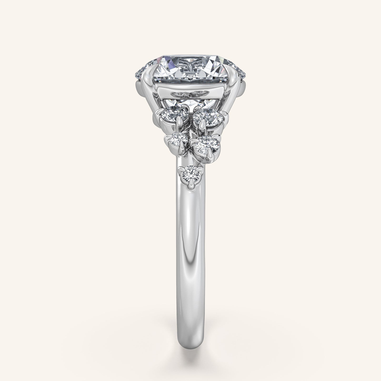 Camille — Floral Accent Engagement Ring