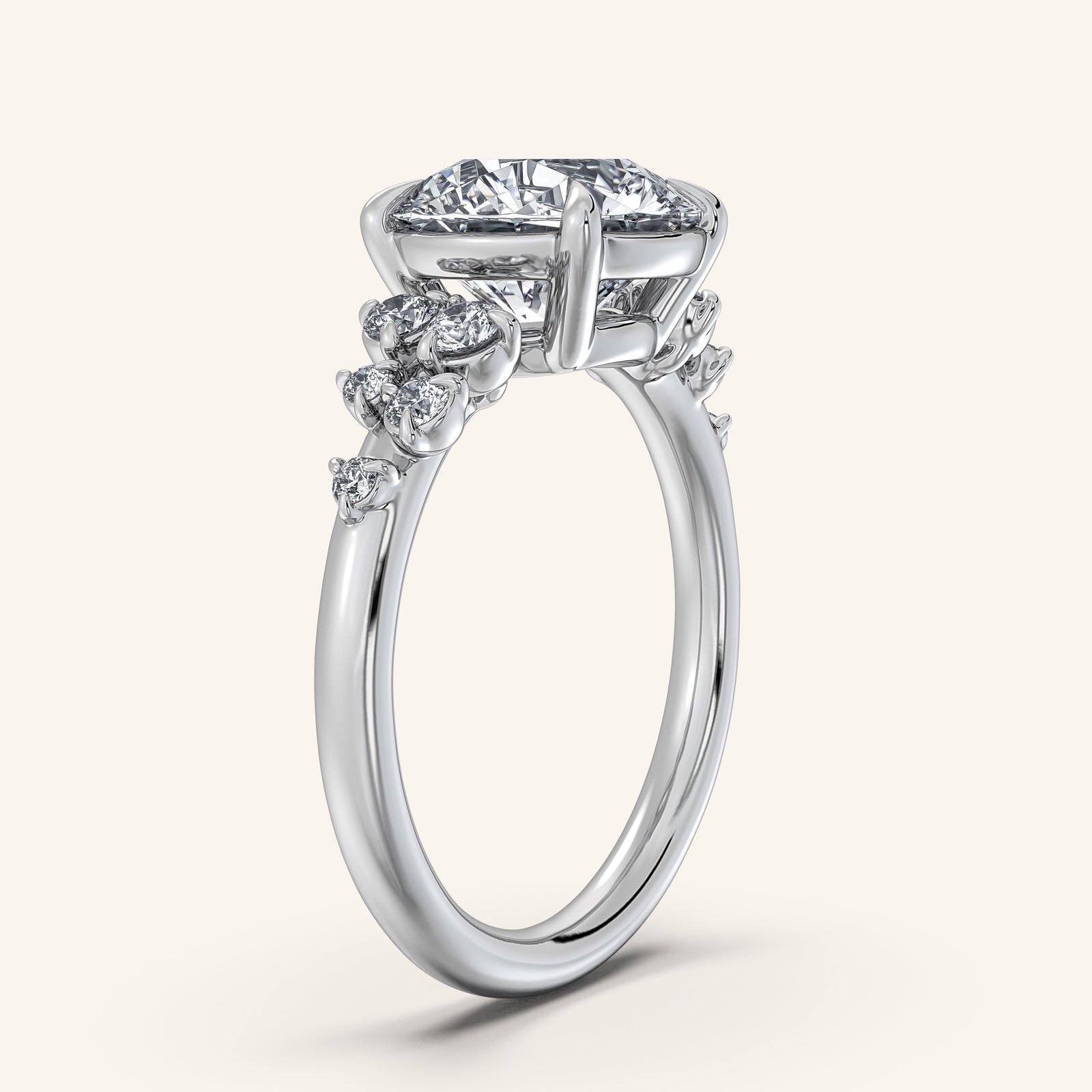 Camille — Floral Accent Engagement Ring